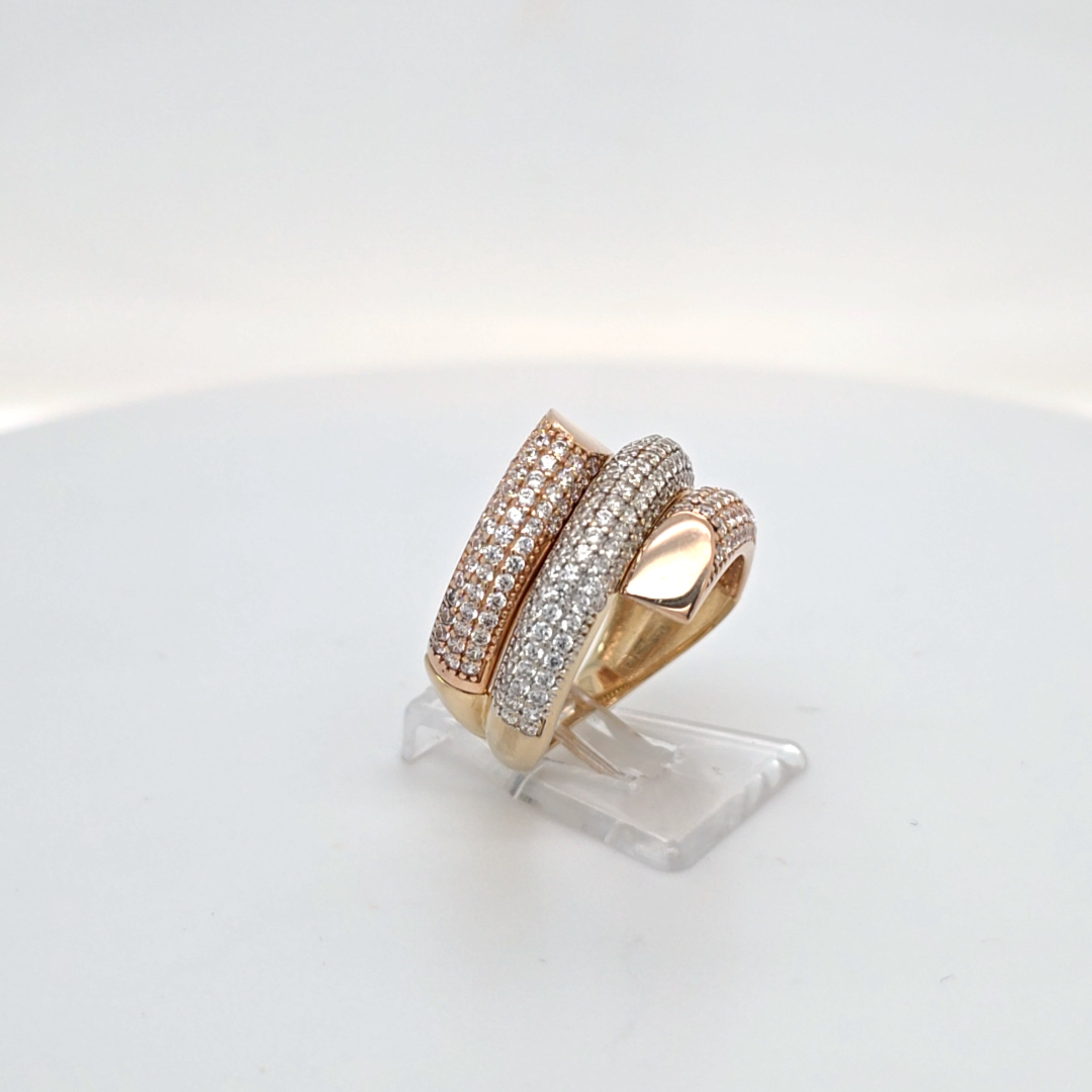 Ring Gelb Rot Gold 585 Zirkonia Schmuck Damen Geschenk