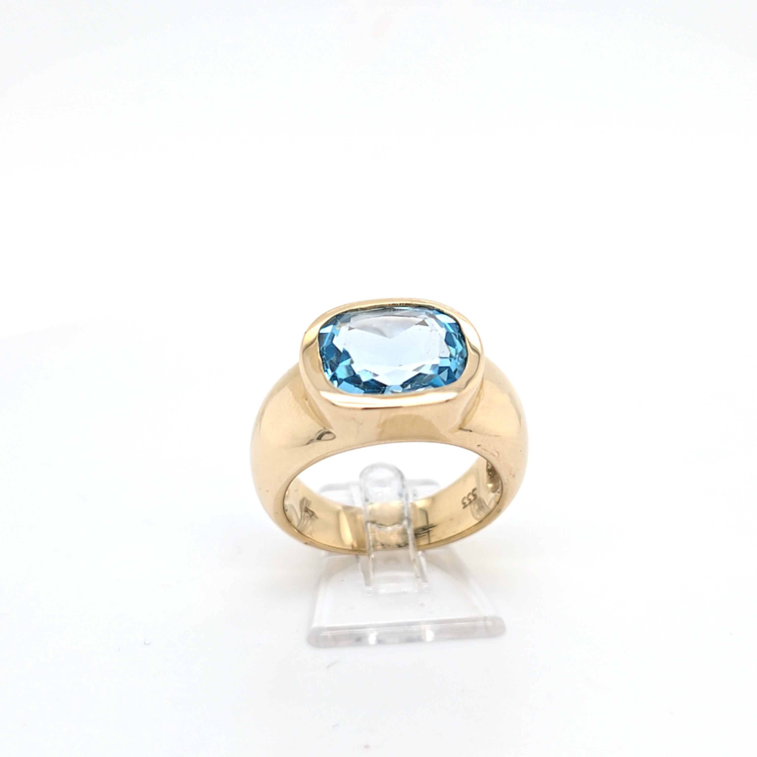 Ring Gelb Gold 333 Schmuckstein Hellblau Damen