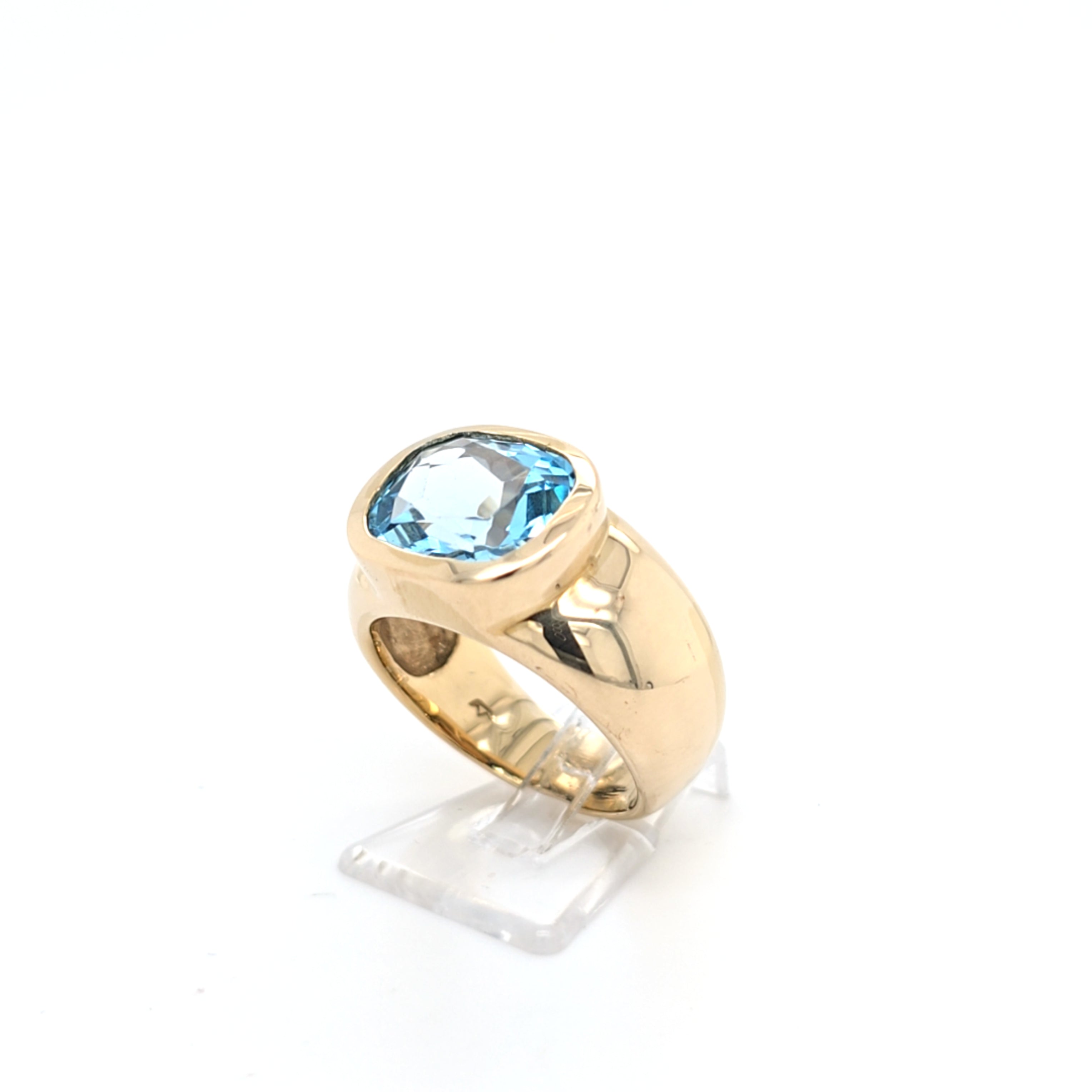 Ring Gelb Gold 333 Schmuckstein Hellblau Damen