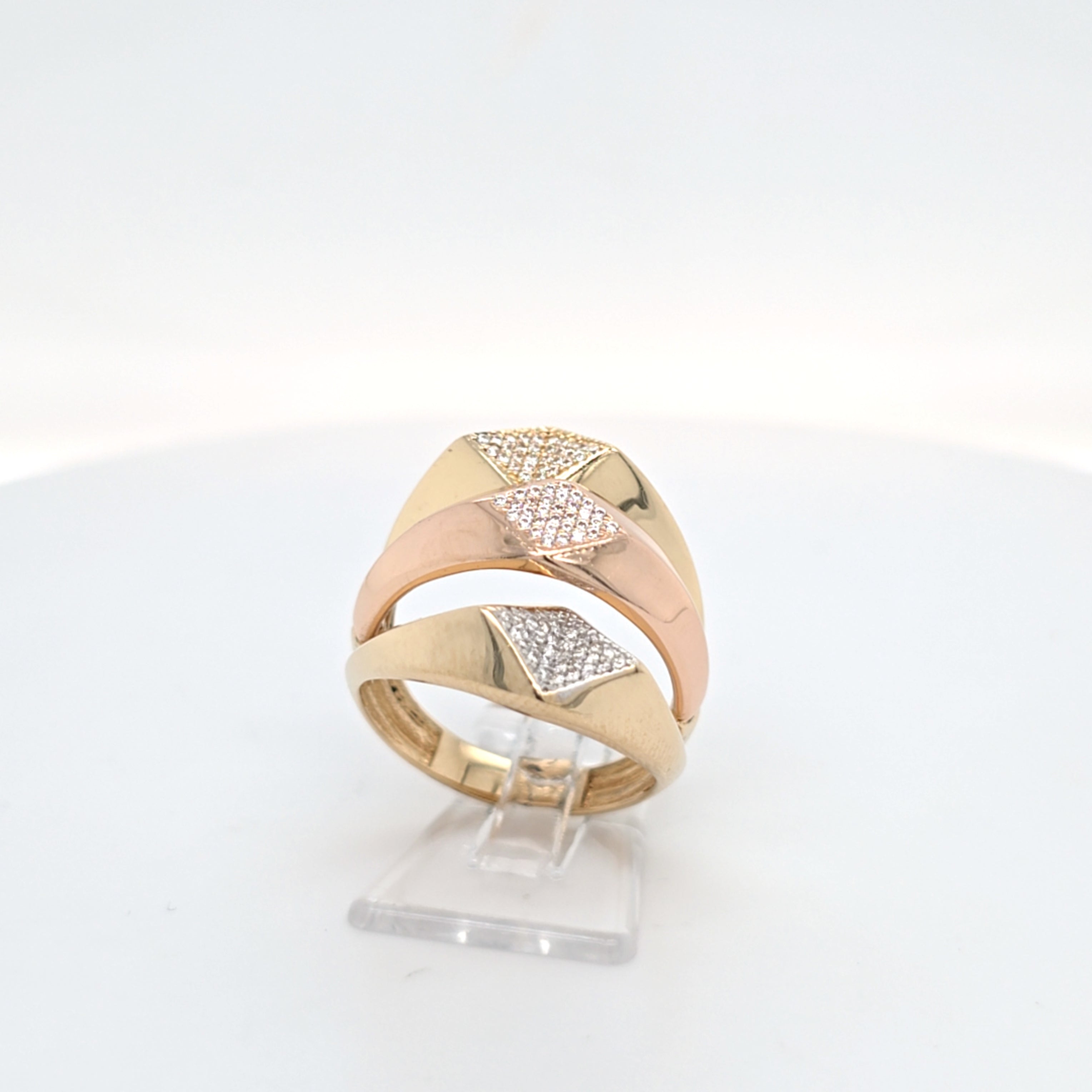 Ring Gelb Rot Gold 585 Zirkonia Damen Schmuck