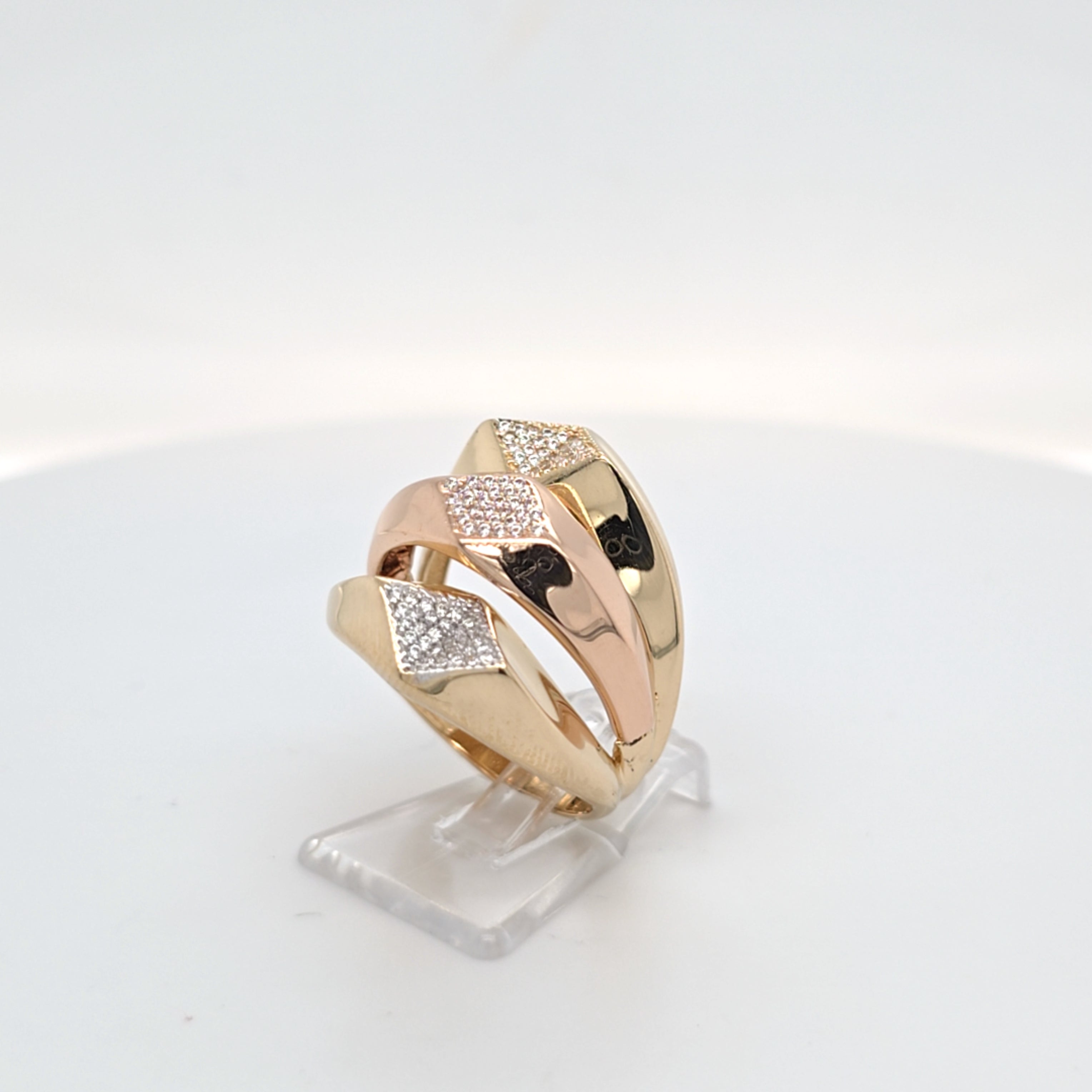 Ring Gelb Rot Gold 585 Zirkonia Damen Schmuck
