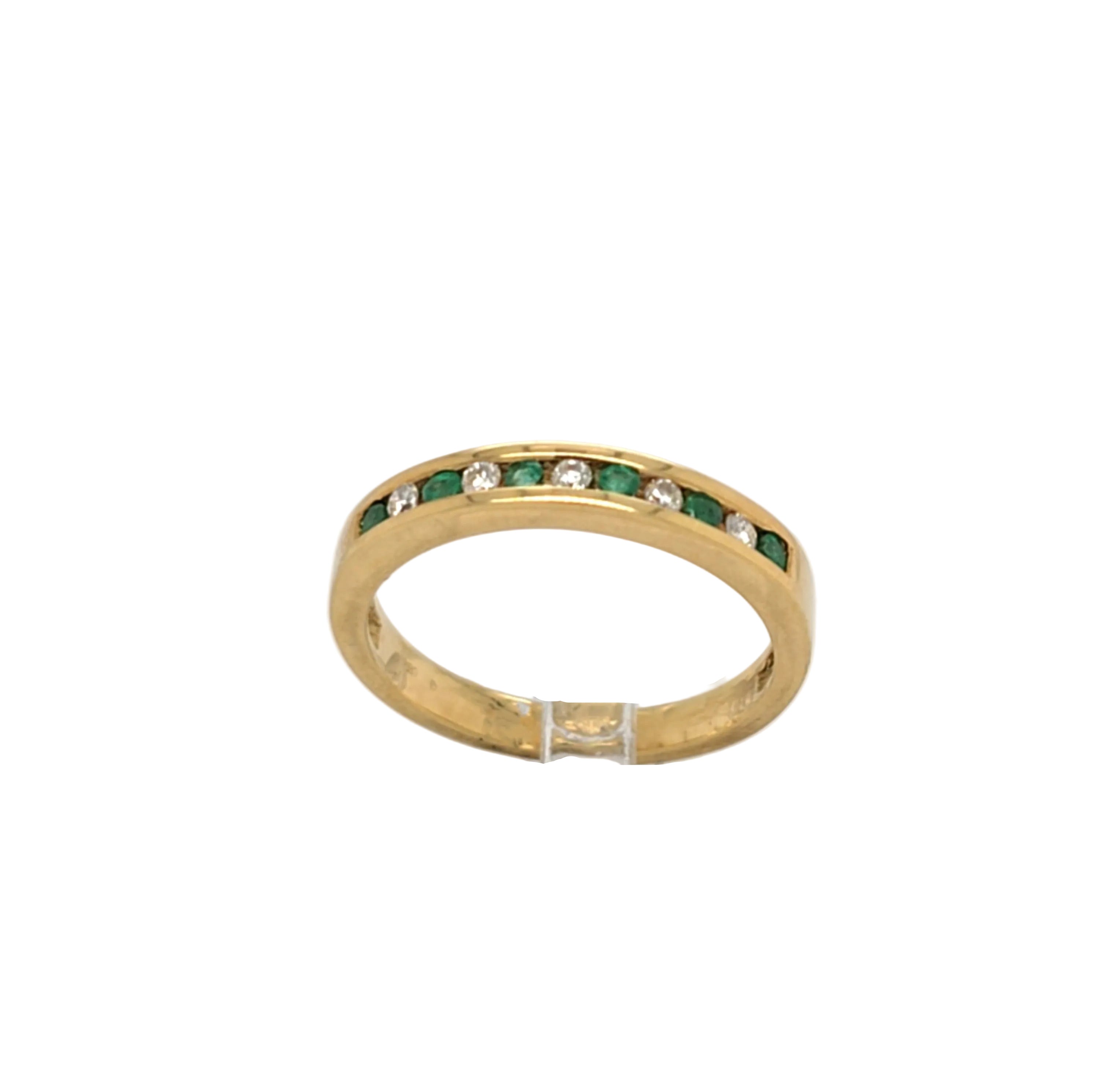 Ring Gelb Gold 750 Brillanten Schmuckstein Grün Damen