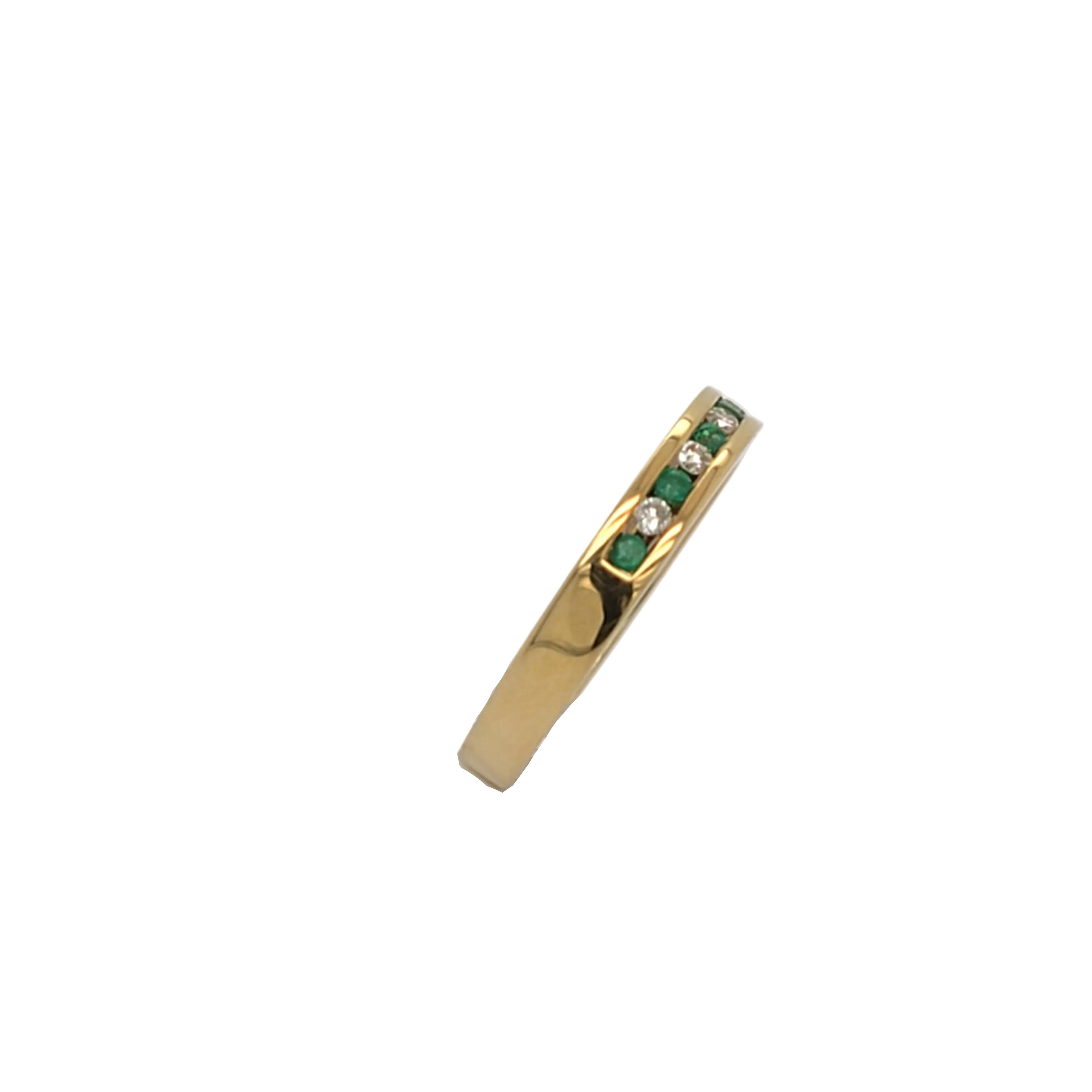 Ring Gelb Gold 750 Brillanten Schmuckstein Grün Damen