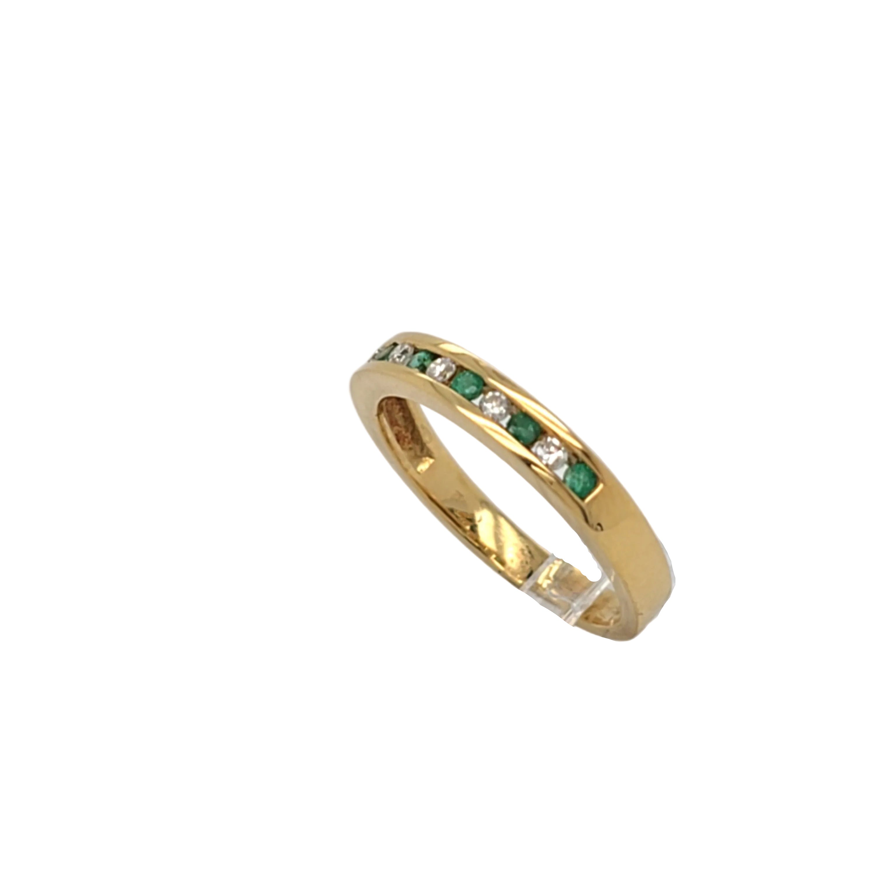 Ring Gelb Gold 750 Brillanten Schmuckstein Grün Damen