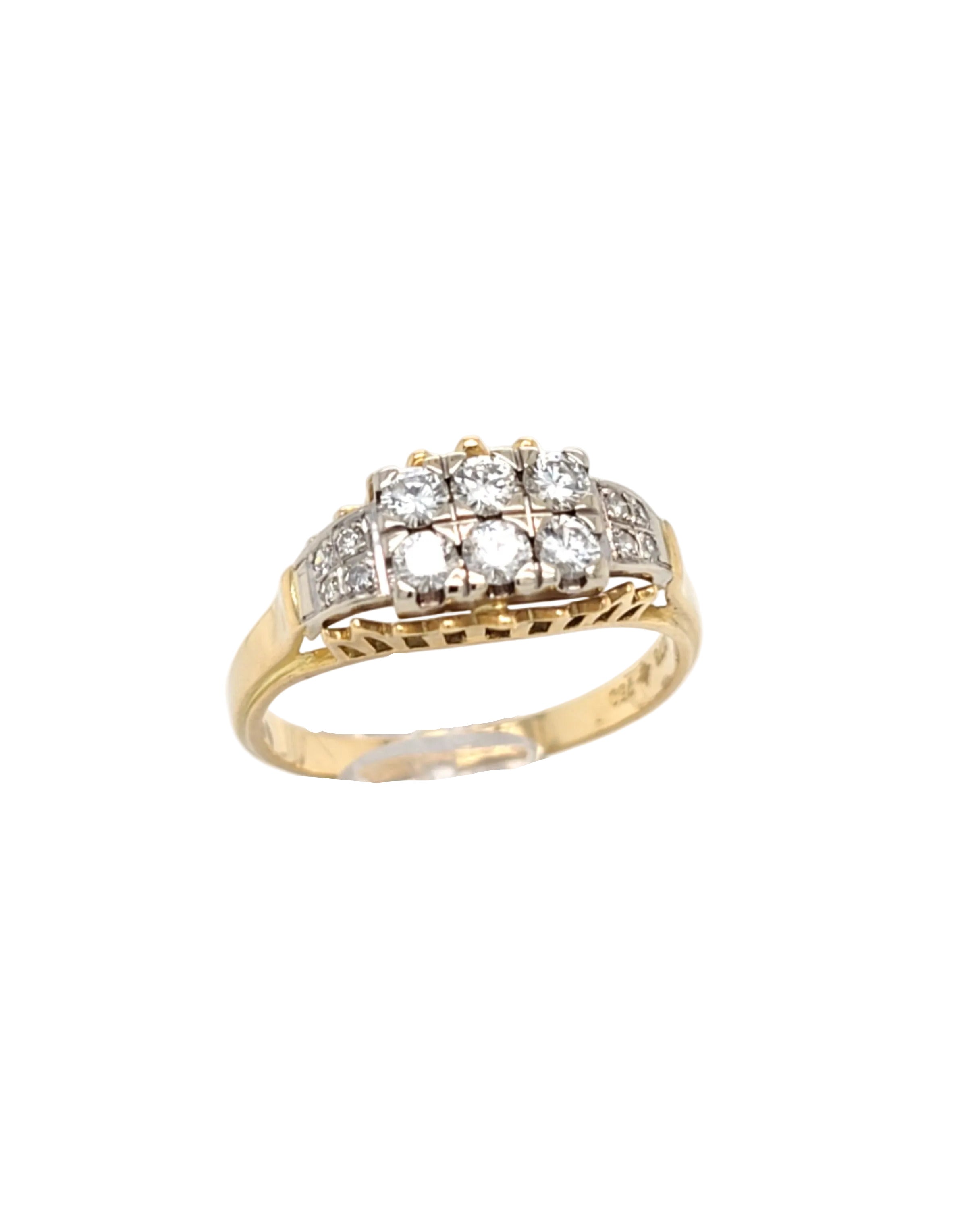 Ring Gelb Weiß Gold 750 Brillanten Diamanten Damen 214762