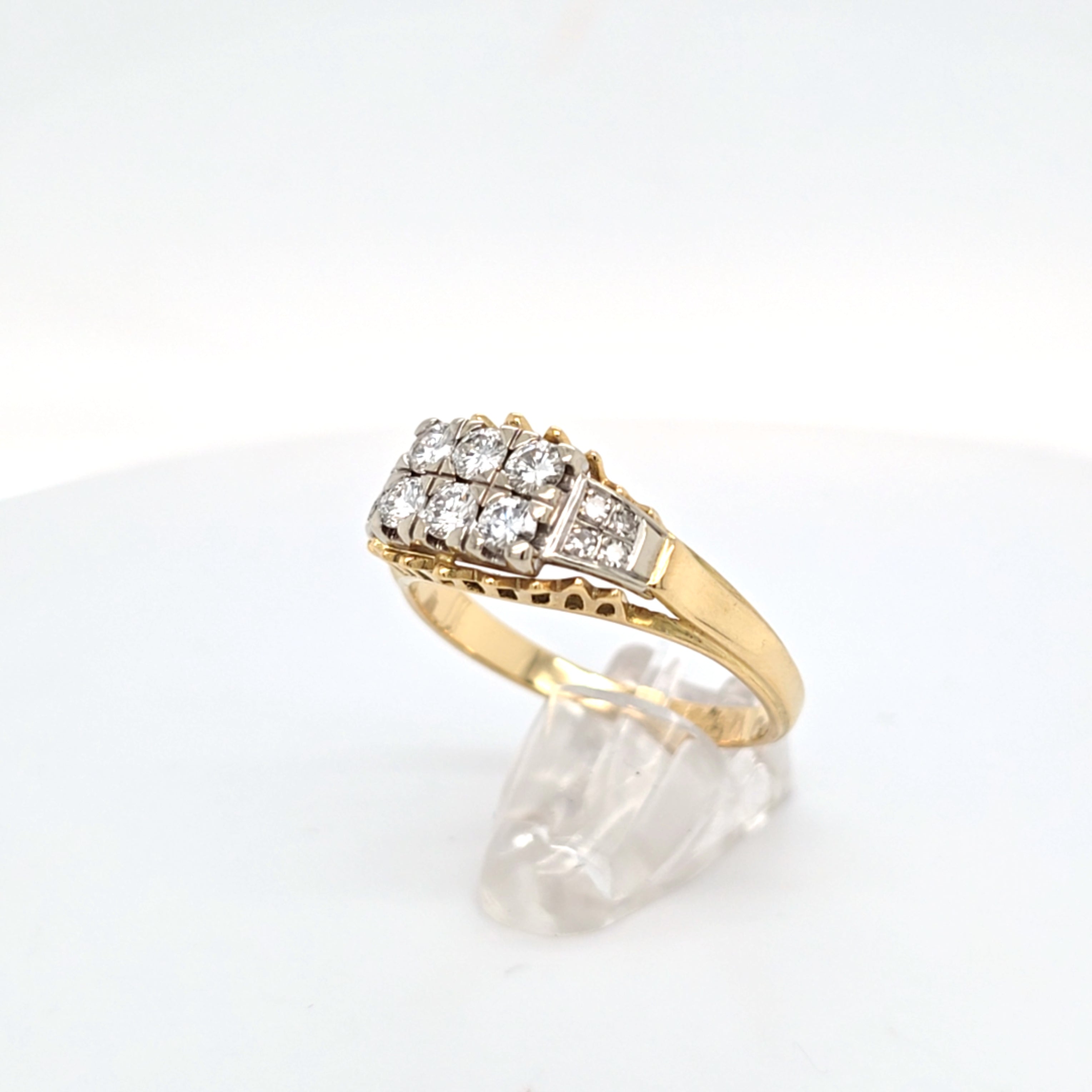 Ring Gelb Weiß Gold 750 Brillanten Diamanten Damen 214762