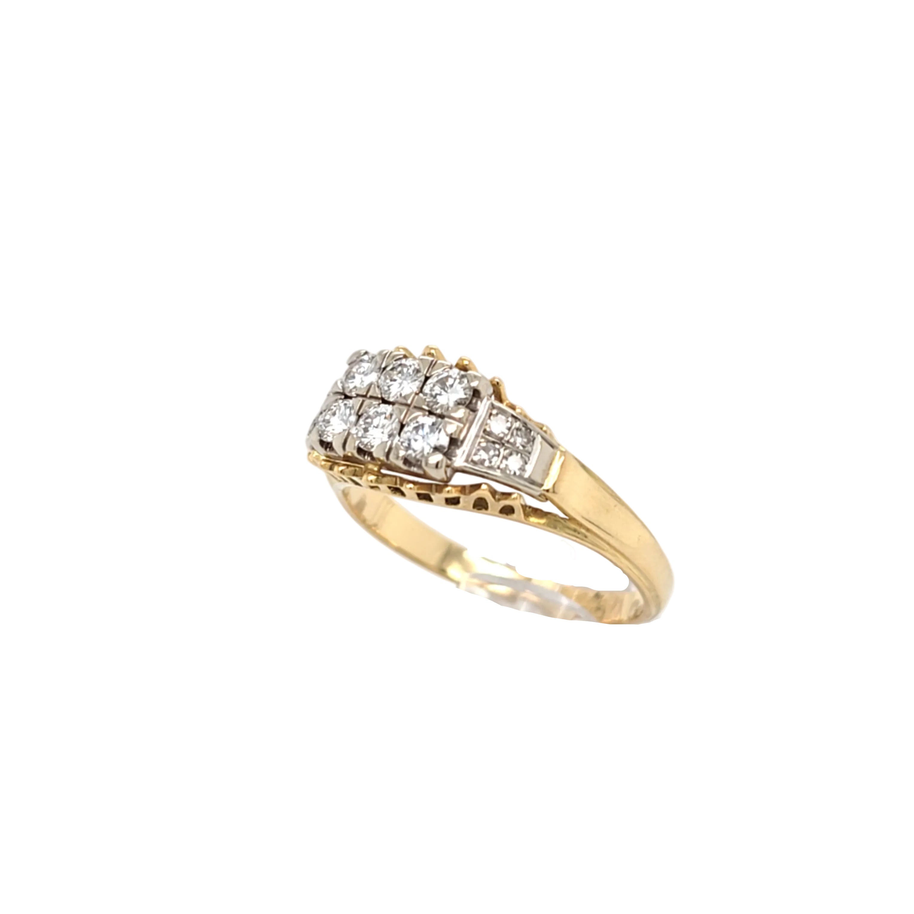 Ring Gelb Weiß Gold 750 Brillanten Diamanten Damen 214762