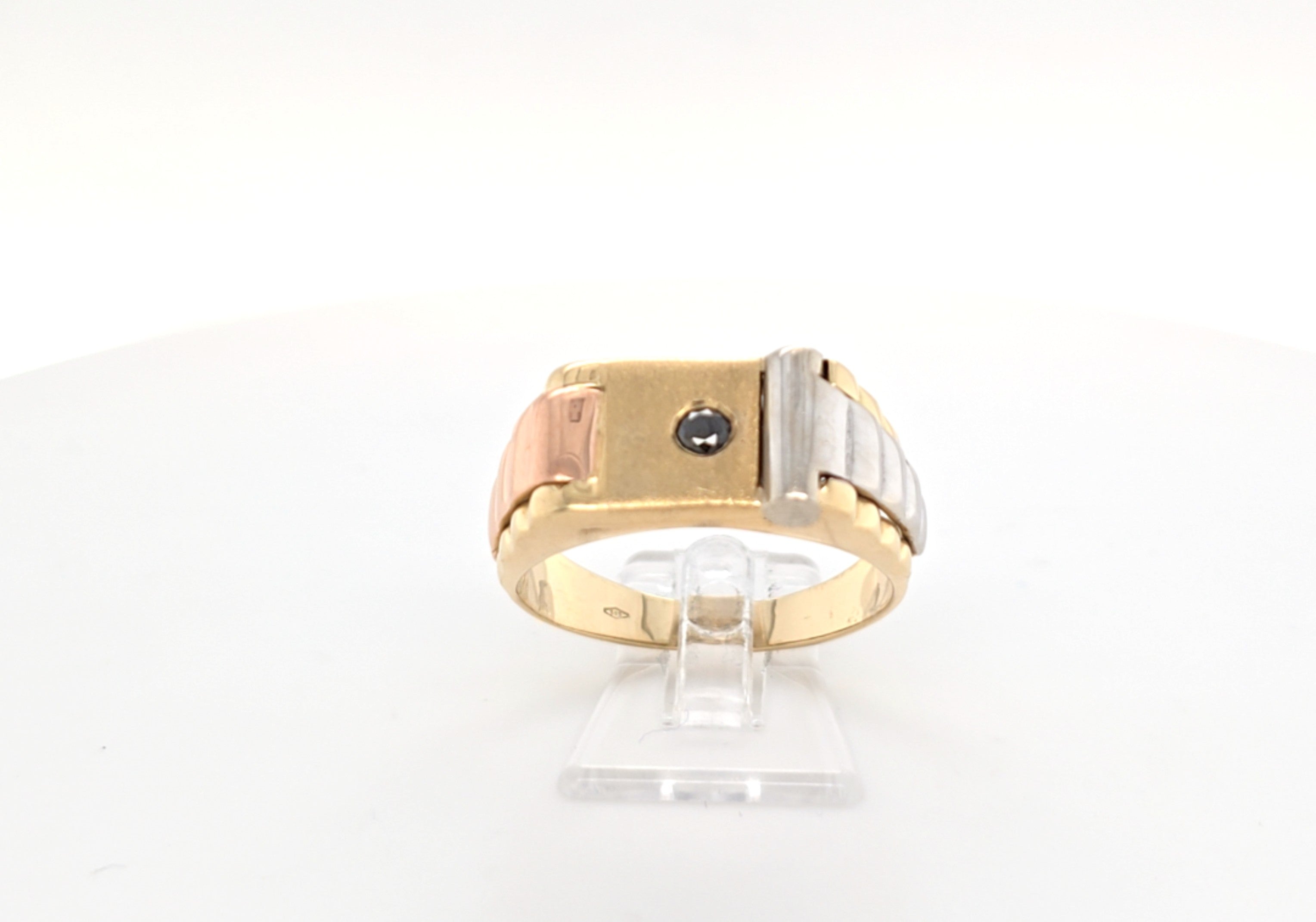 Ring Gelb Weiß Rot Gold 585 Schmuckstein Blau Unisex