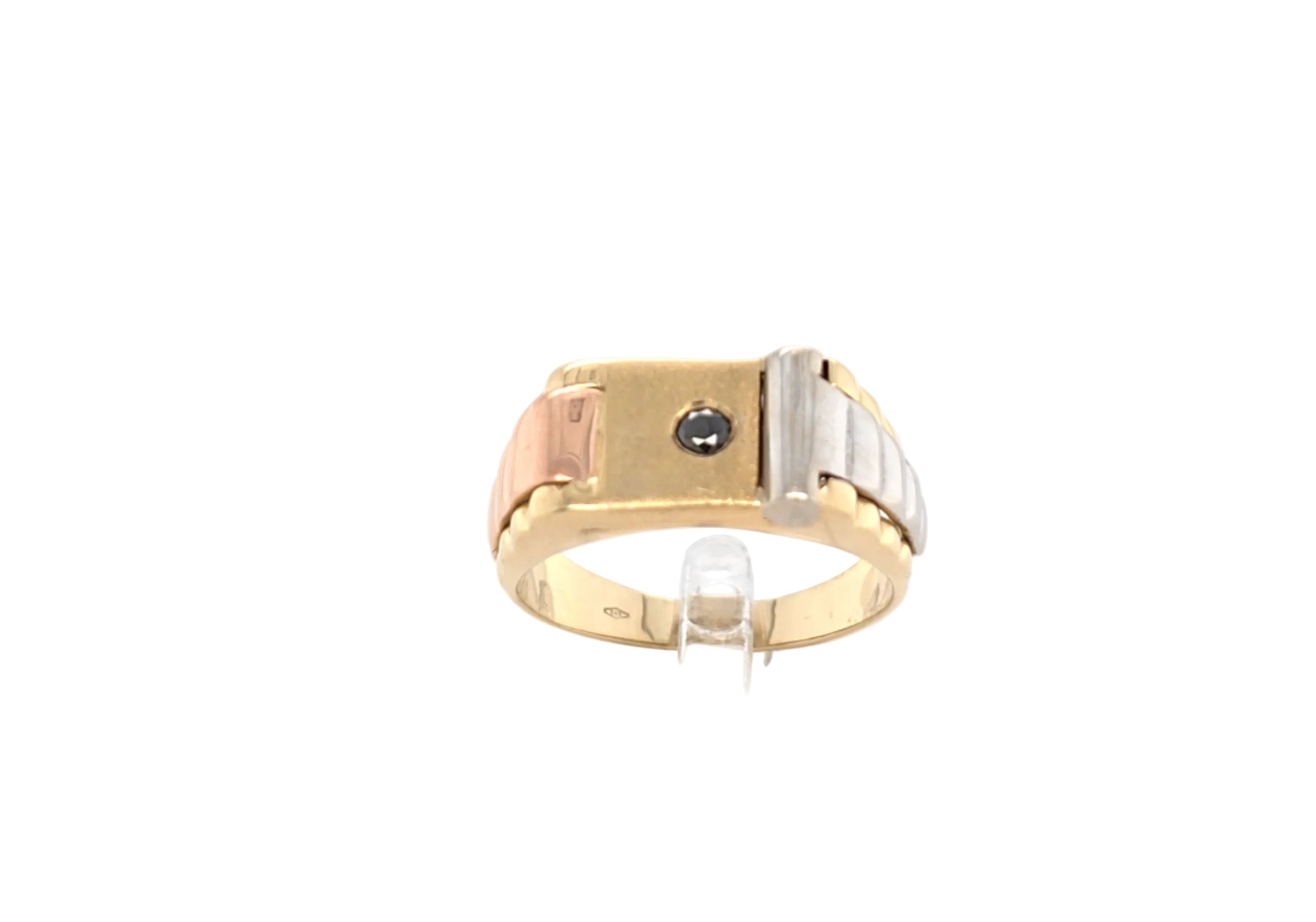 Ring Gelb Weiß Rot Gold 585 Schmuckstein Blau Unisex