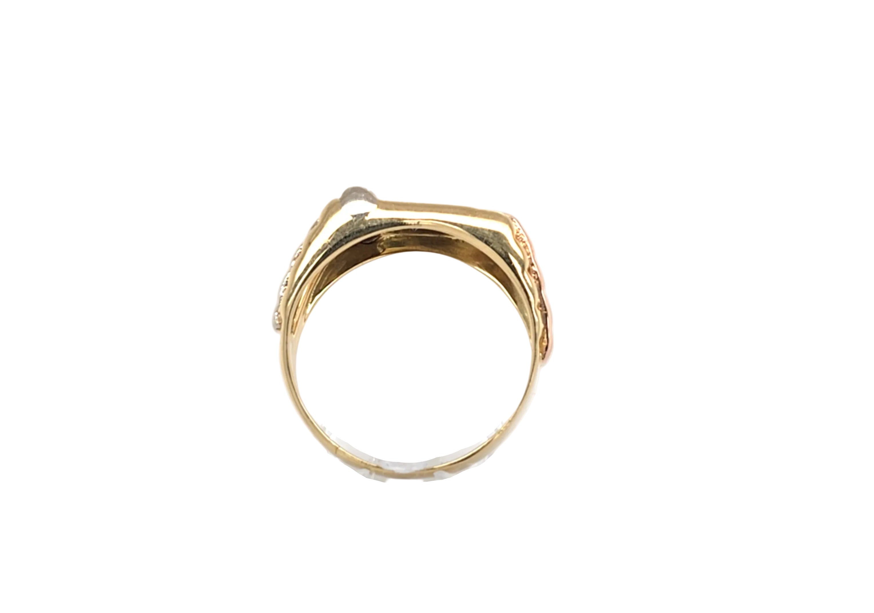 Ring Gelb Weiß Rot Gold 585 Schmuckstein Blau Unisex