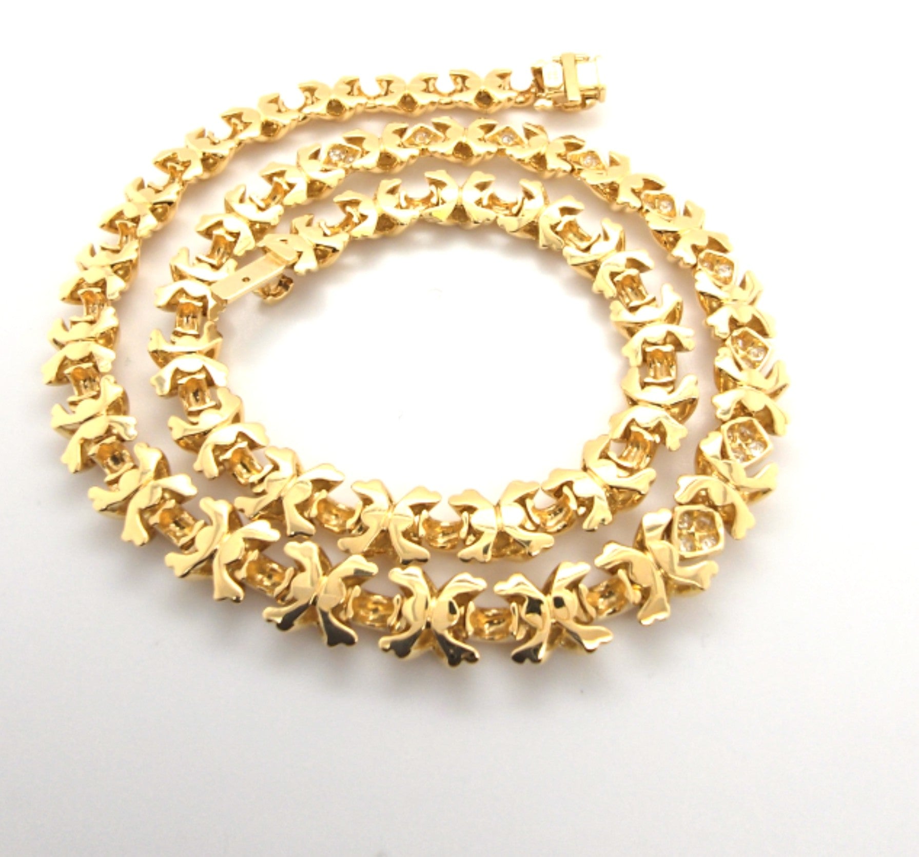 TIFFANY & Co Collier Gelb Gold Signature X m. Brillanten 750 18 kt 221606