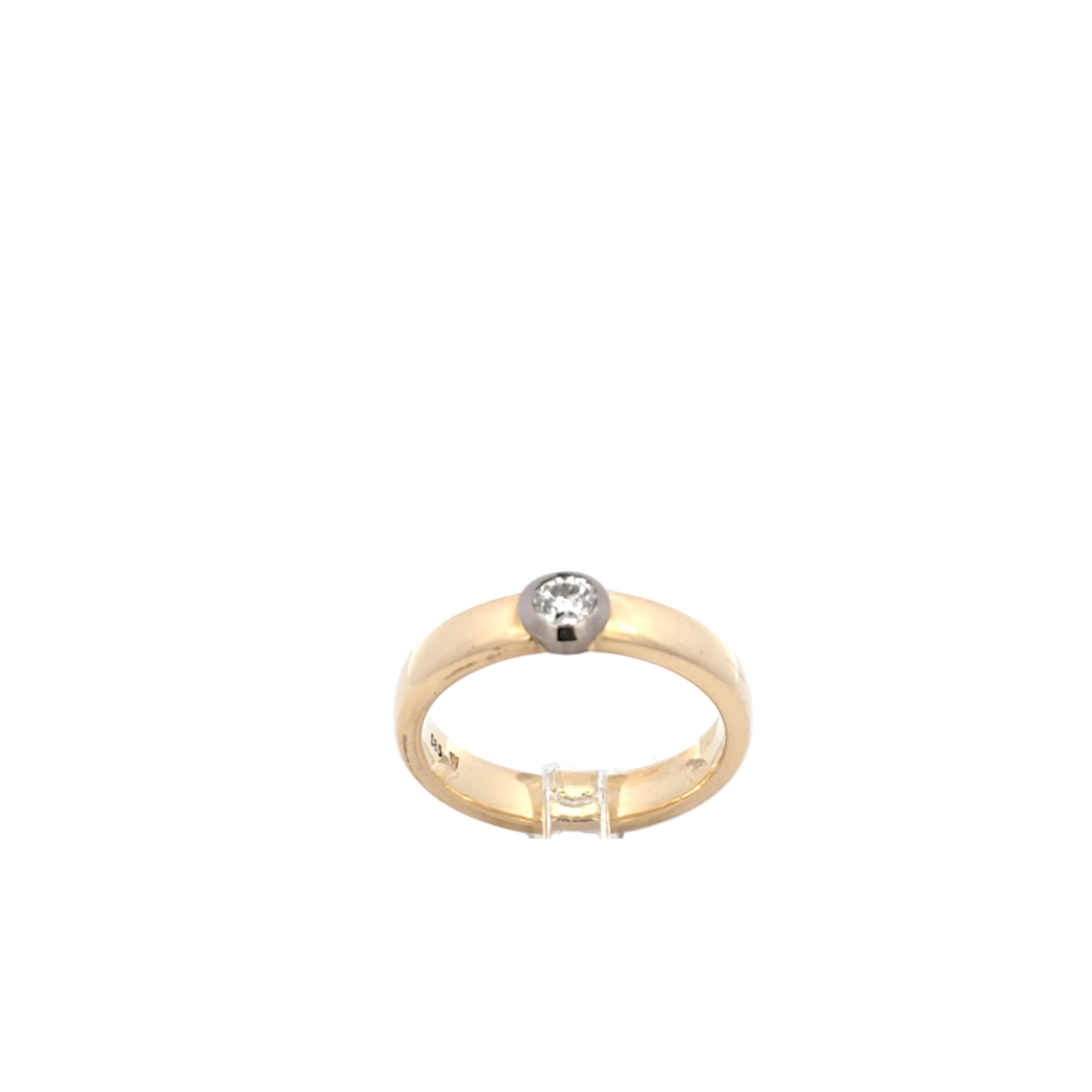 Ring Gelb Weiß Gold 585 Brillant Unisex