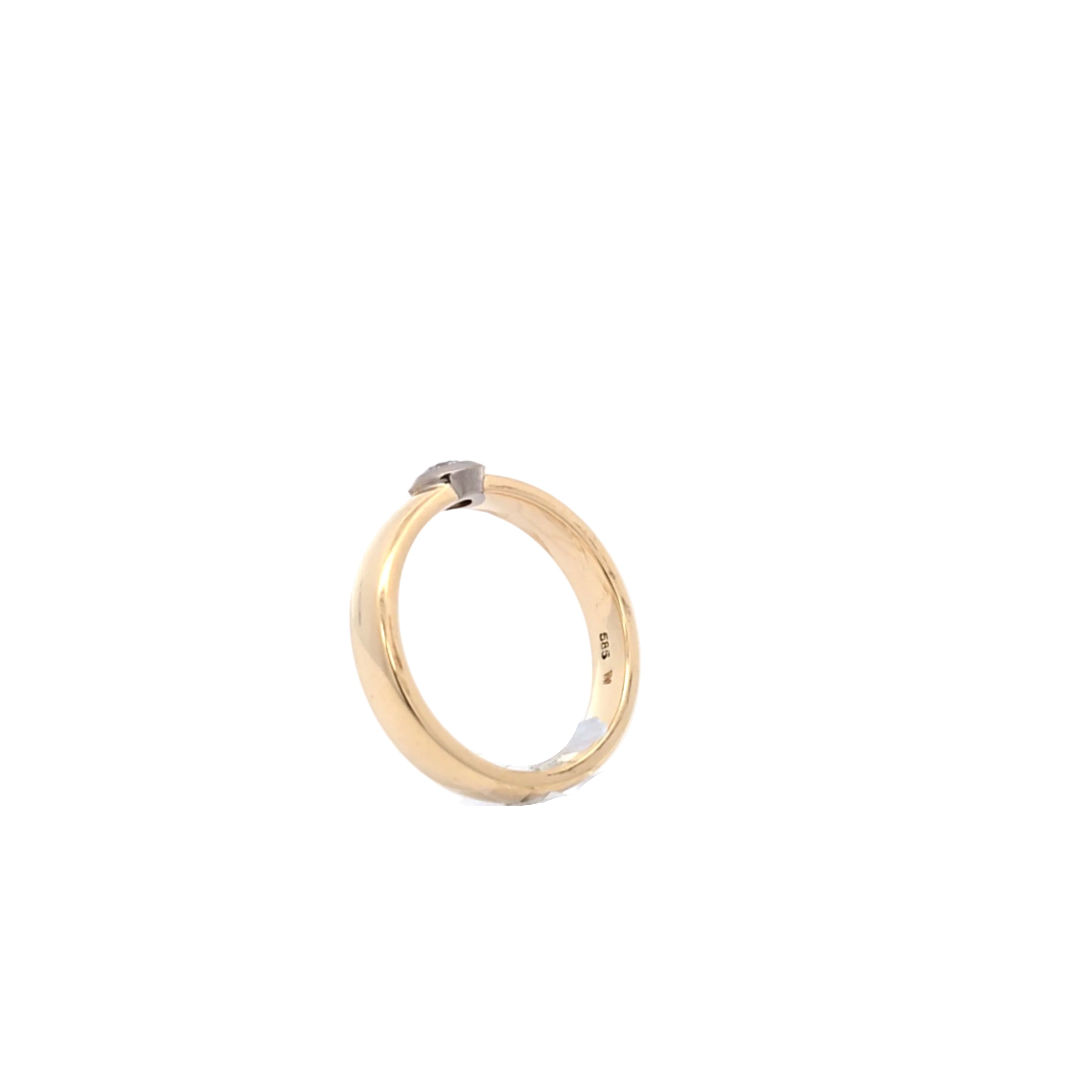 Ring Gelb Weiß Gold 585 Brillant Unisex