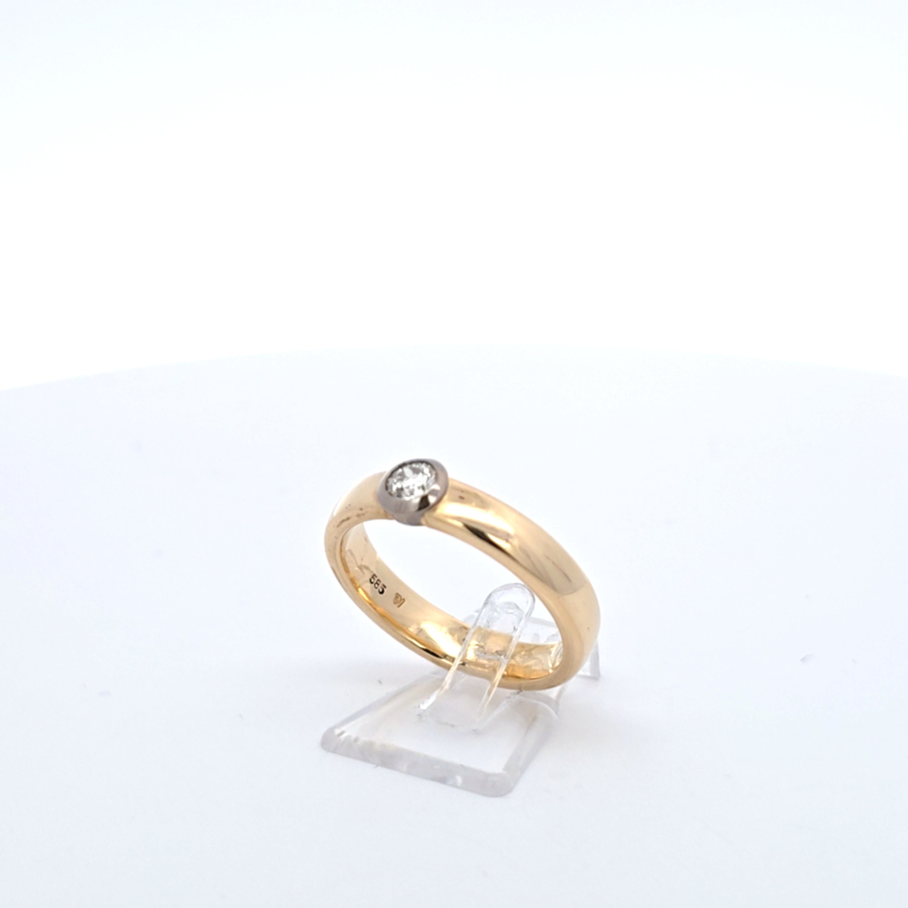 Ring Gelb Weiß Gold 585 Brillant Schmuck Geschenk Unisex