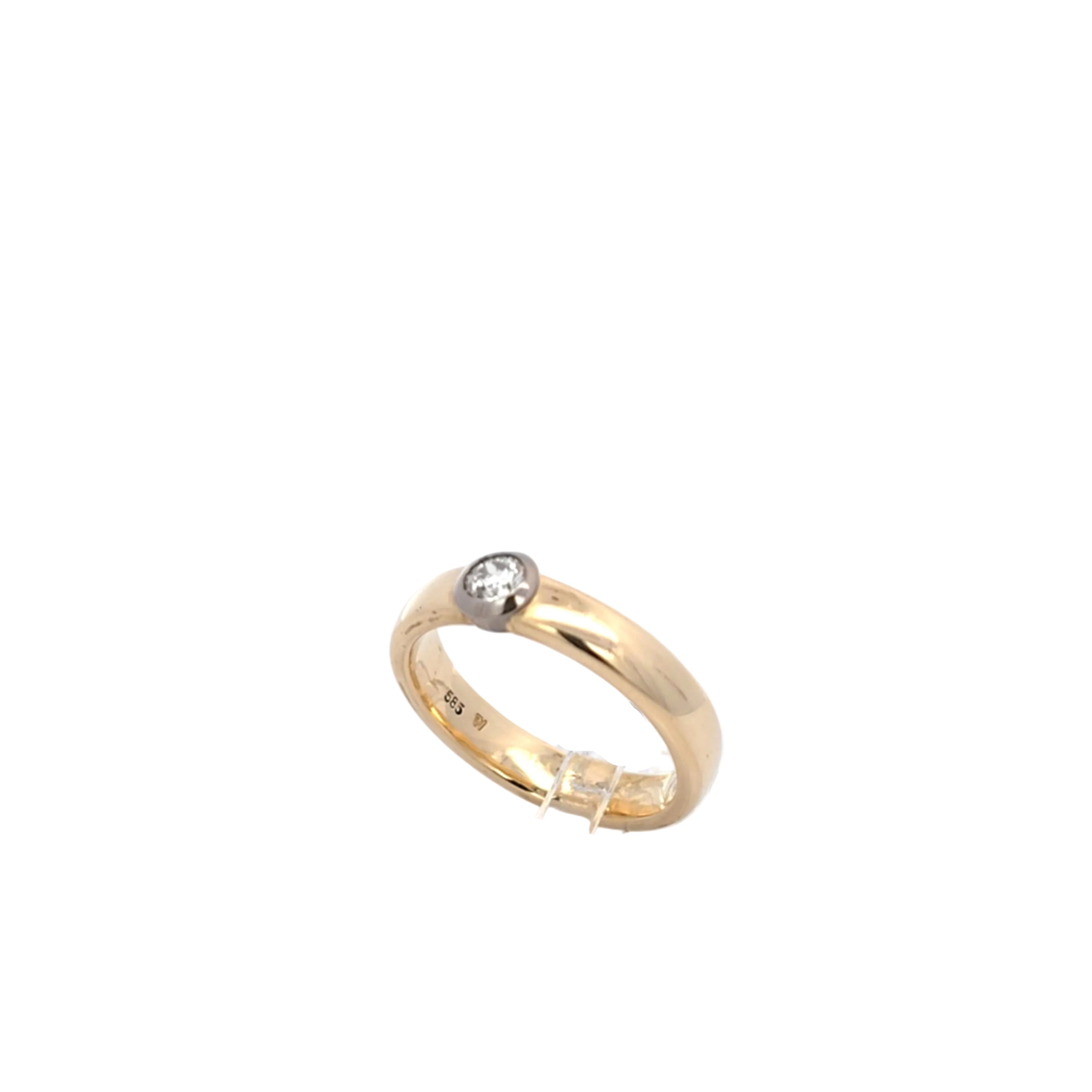 Ring Gelb Weiß Gold 585 Brillant Unisex