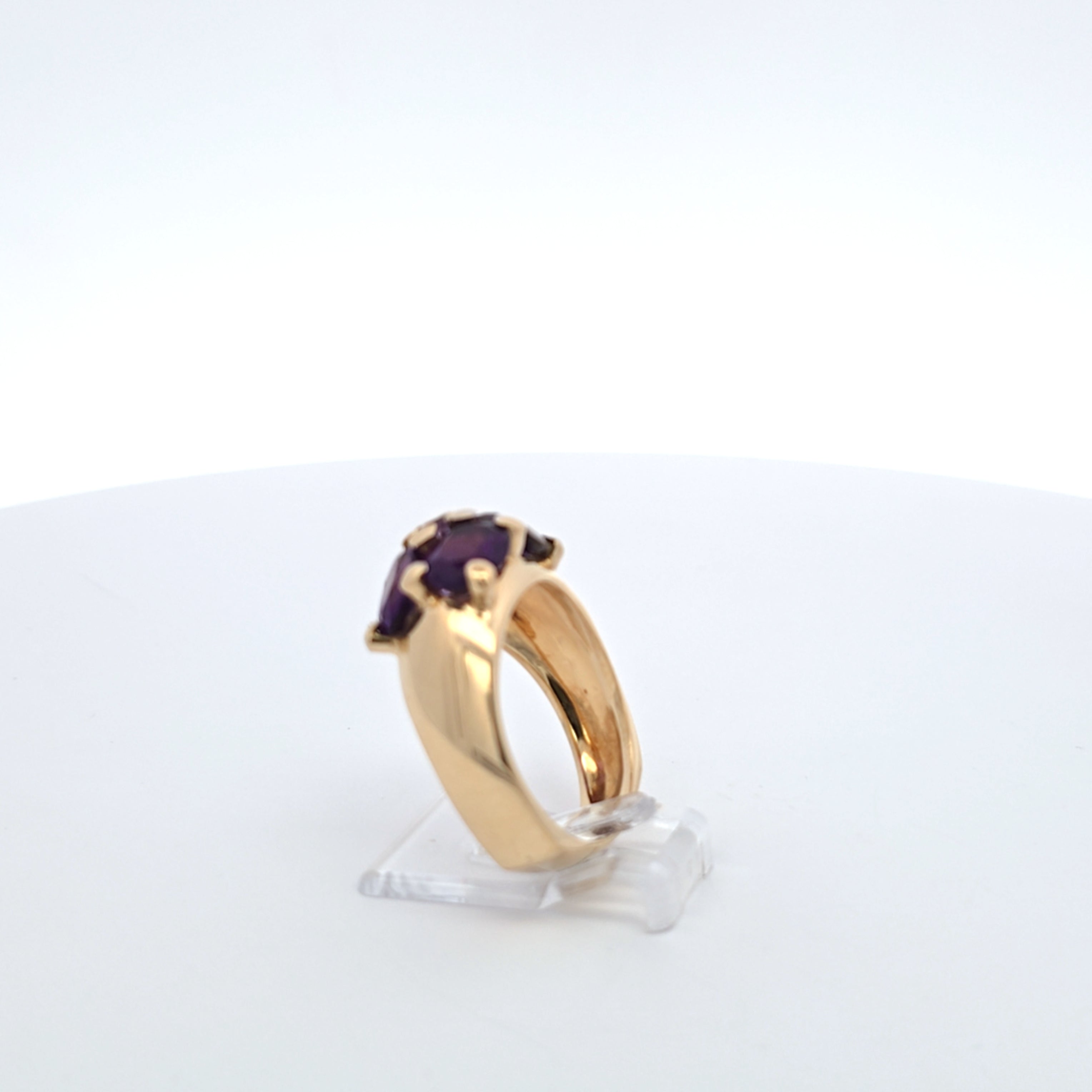 Ring Gelb Gold 750 Schmucksteine Lila Damen Geschenk
