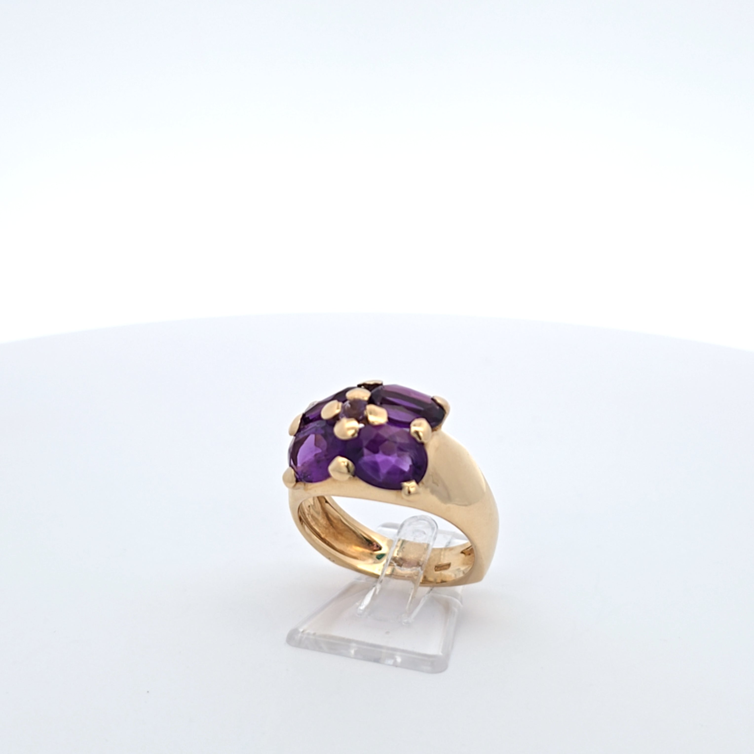 Ring Gelb Gold 750 Schmucksteine Lila Damen Geschenk