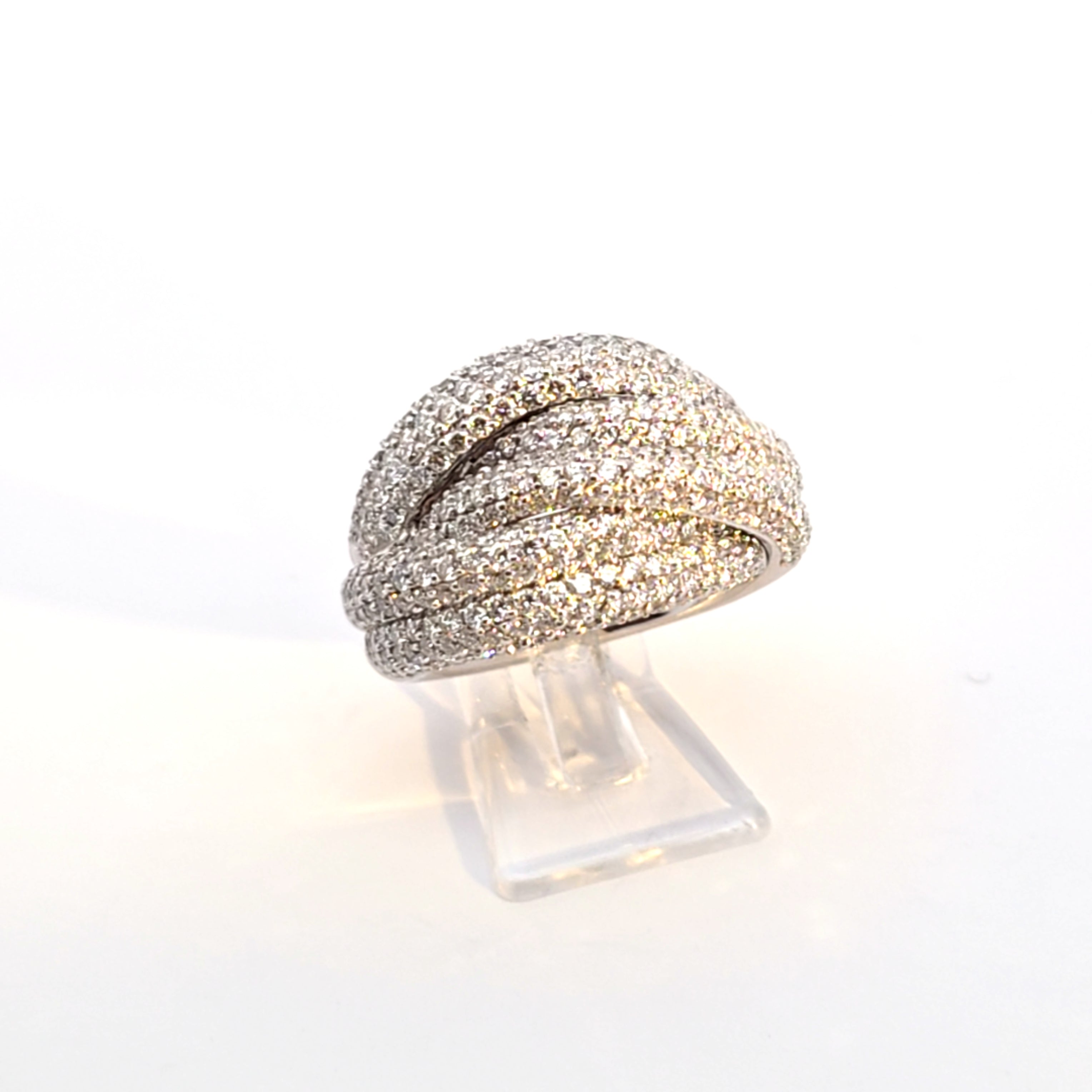 Damen Ring ca.350 Brillanten je ca. 0,01Weiß Gold 750 18 kt *53*