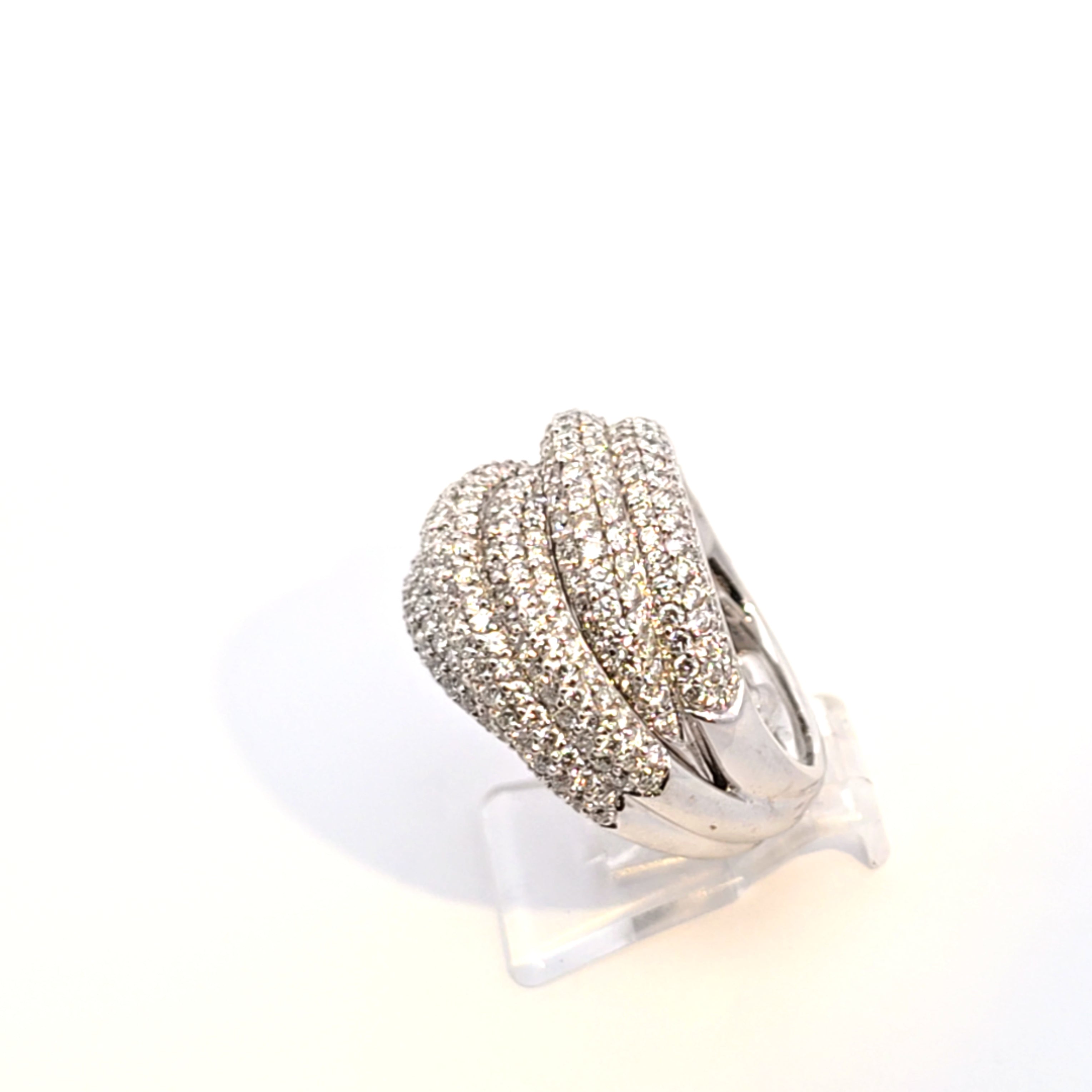 Damen Ring ca.350 Brillanten je ca. 0,01Weiß Gold 750 18 kt *53*