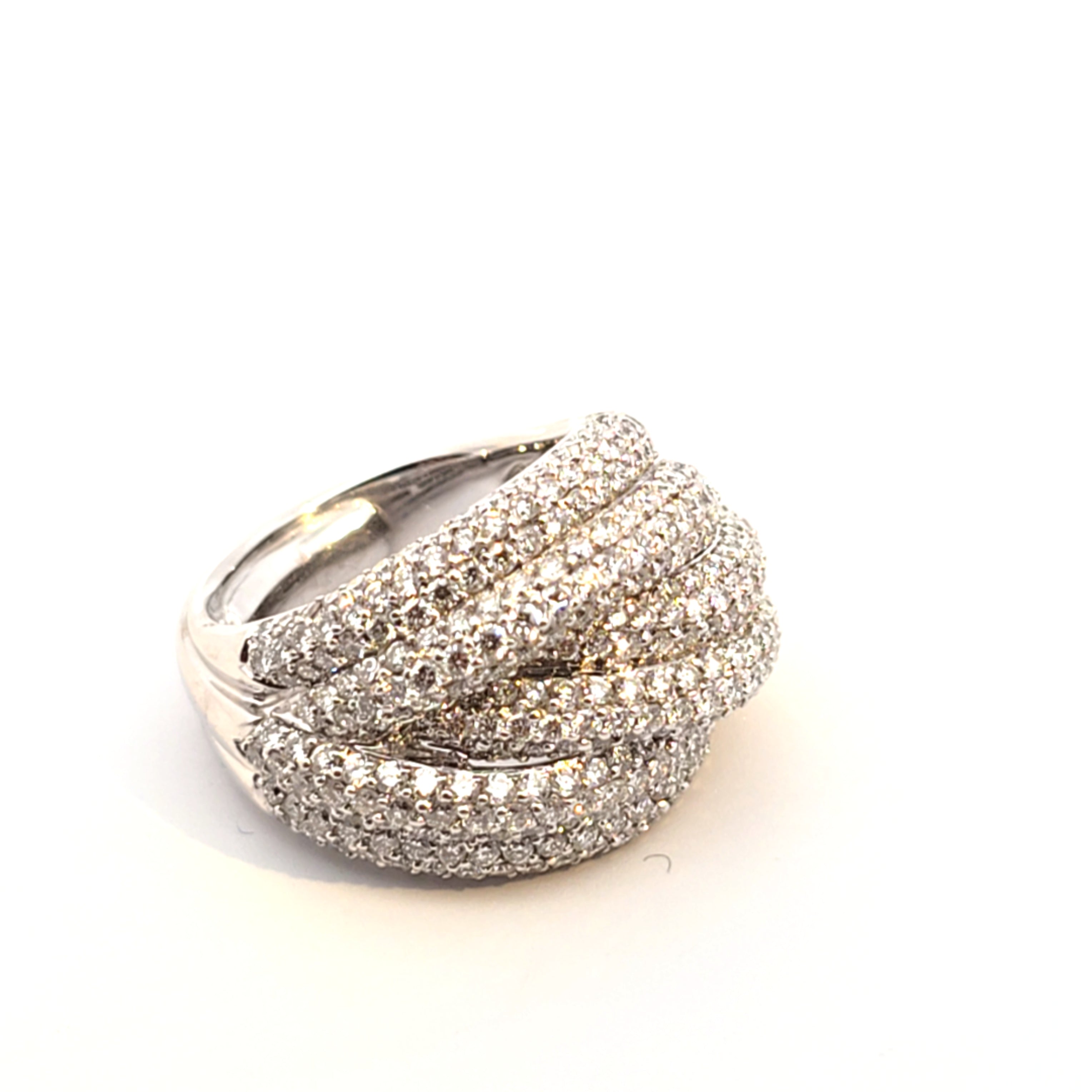Damen Ring ca.350 Brillanten je ca. 0,01Weiß Gold 750 18 kt *53*