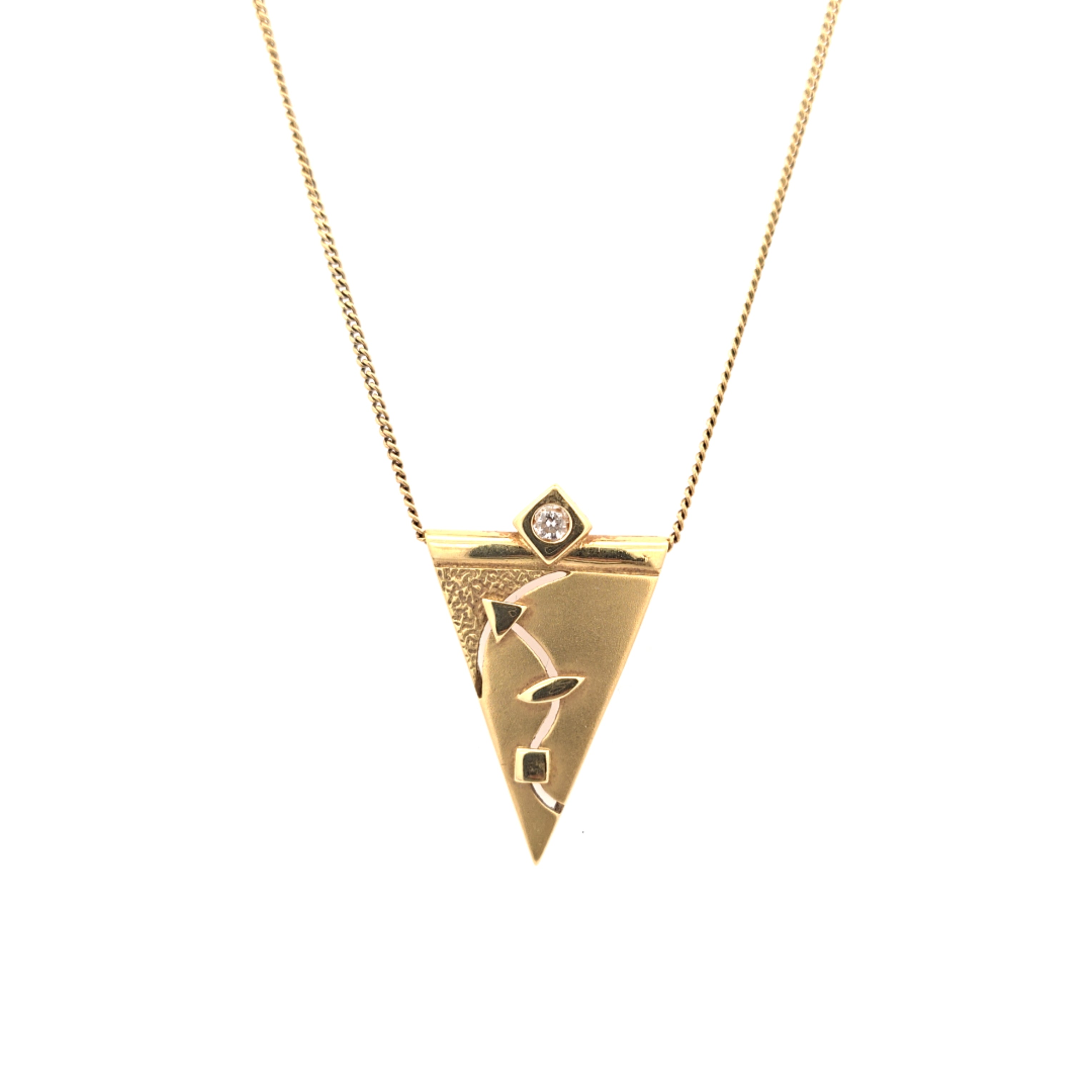 Damen Kette Gelbgold mit Anhänger Zirkonia ca. 43cm