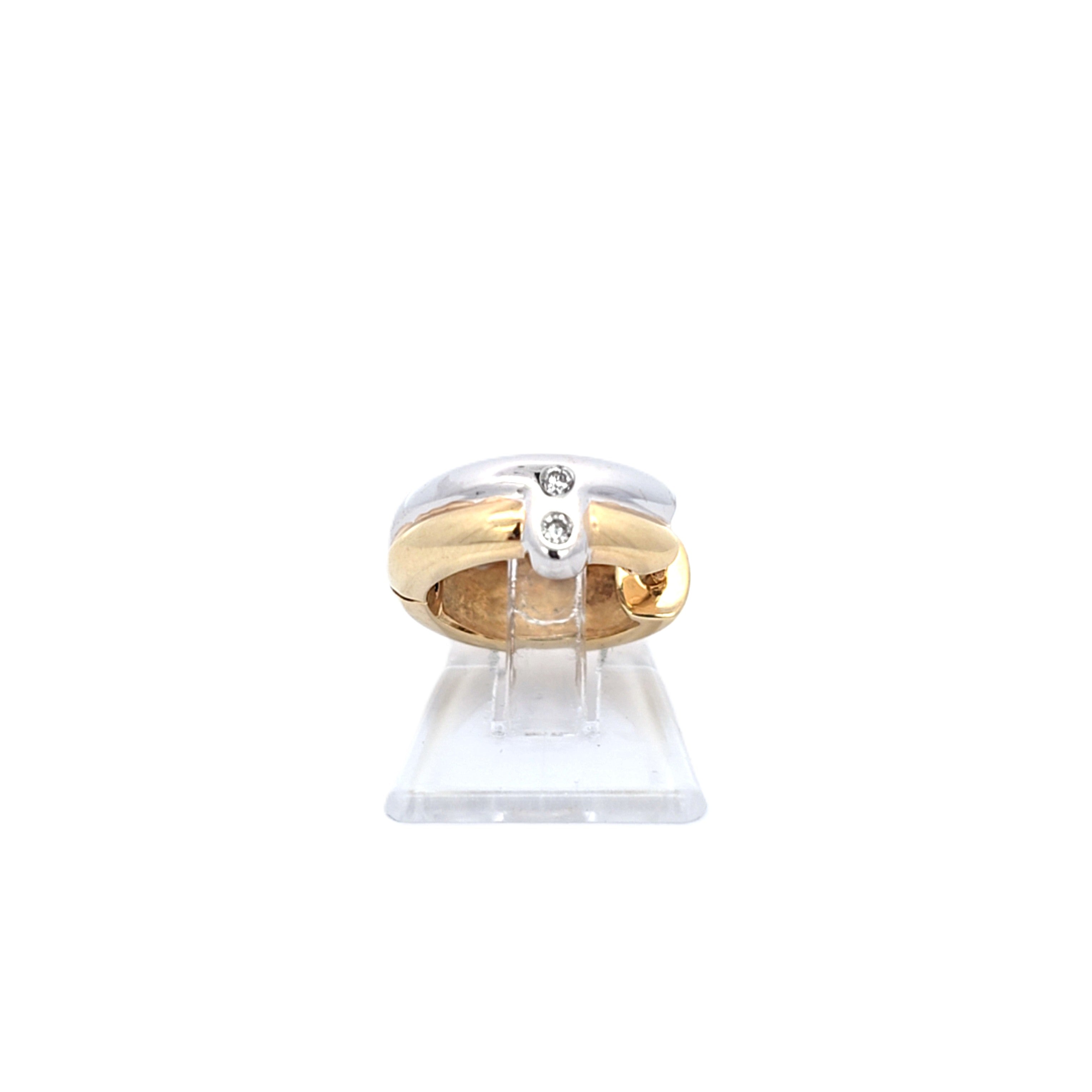 Damen Ohrringe Creolen Gelbgold/ Weißgold 585 14kt Brillanten ca. 0,05ct