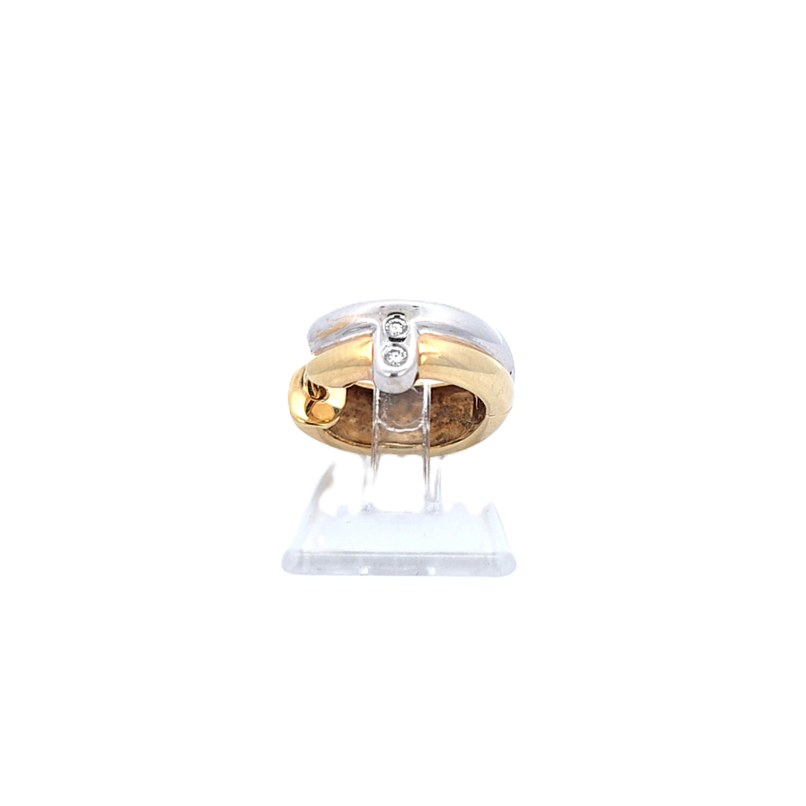 Damen Ohrringe Creolen Gelbgold/ Weißgold 585 14kt Brillanten ca. 0,05ct