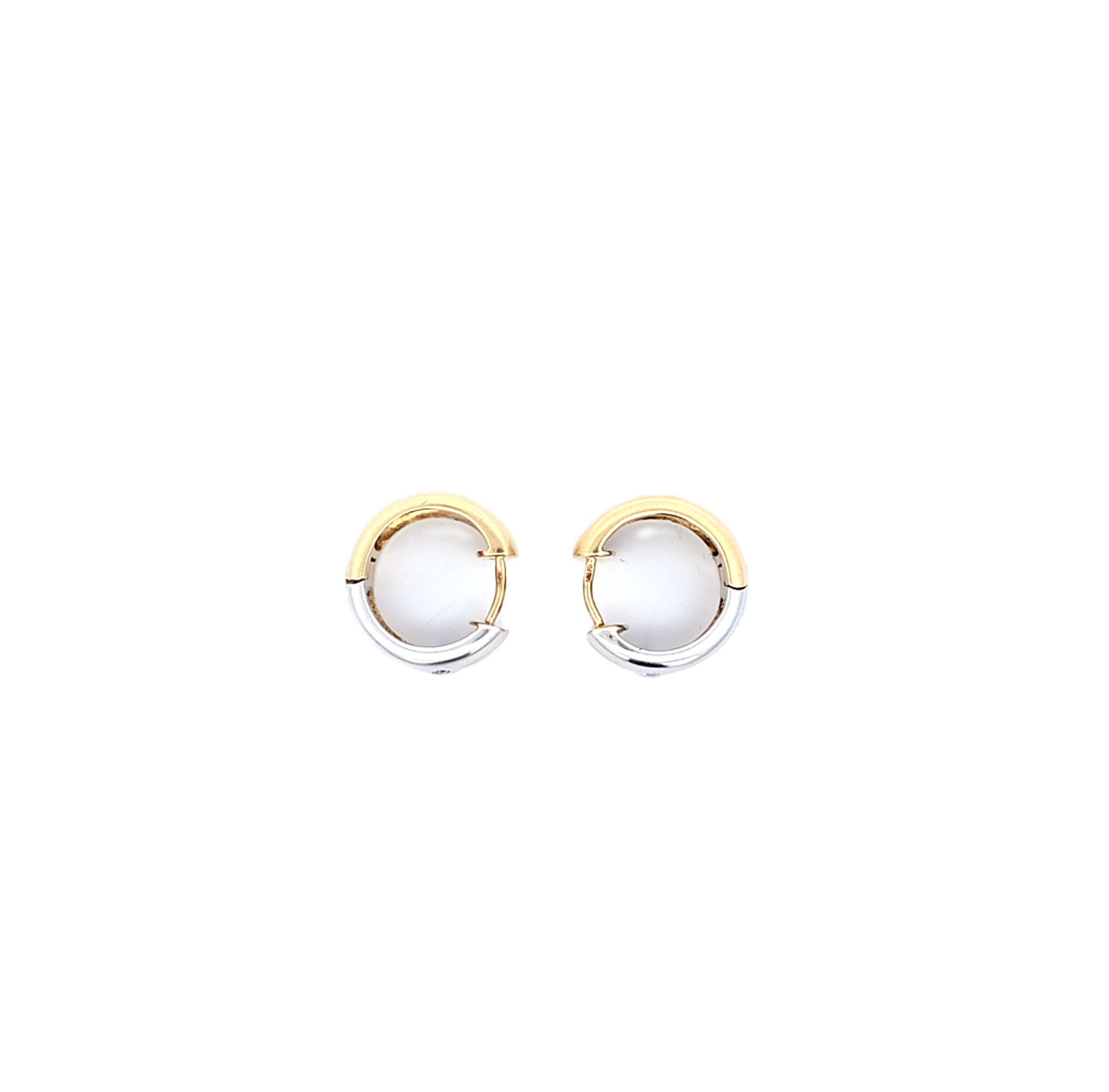 Damen Ohrringe Creolen Gelbgold/ Weißgold 585 14kt Brillanten ca. 0,05ct