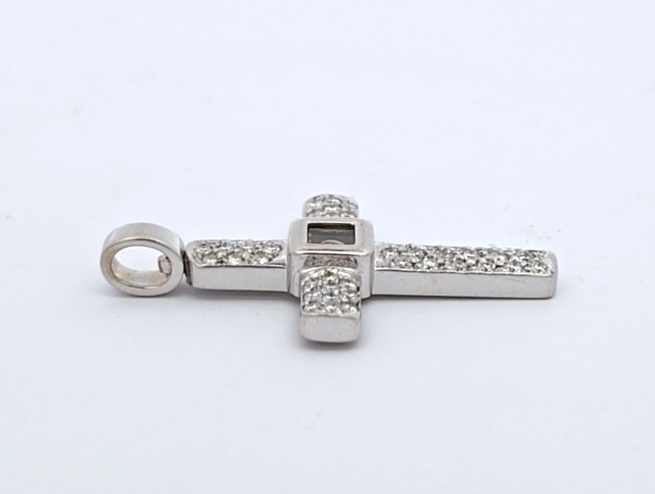 Anhänger Kreuz Weiß Gold 750 Brillanten Schmuck Unisex
