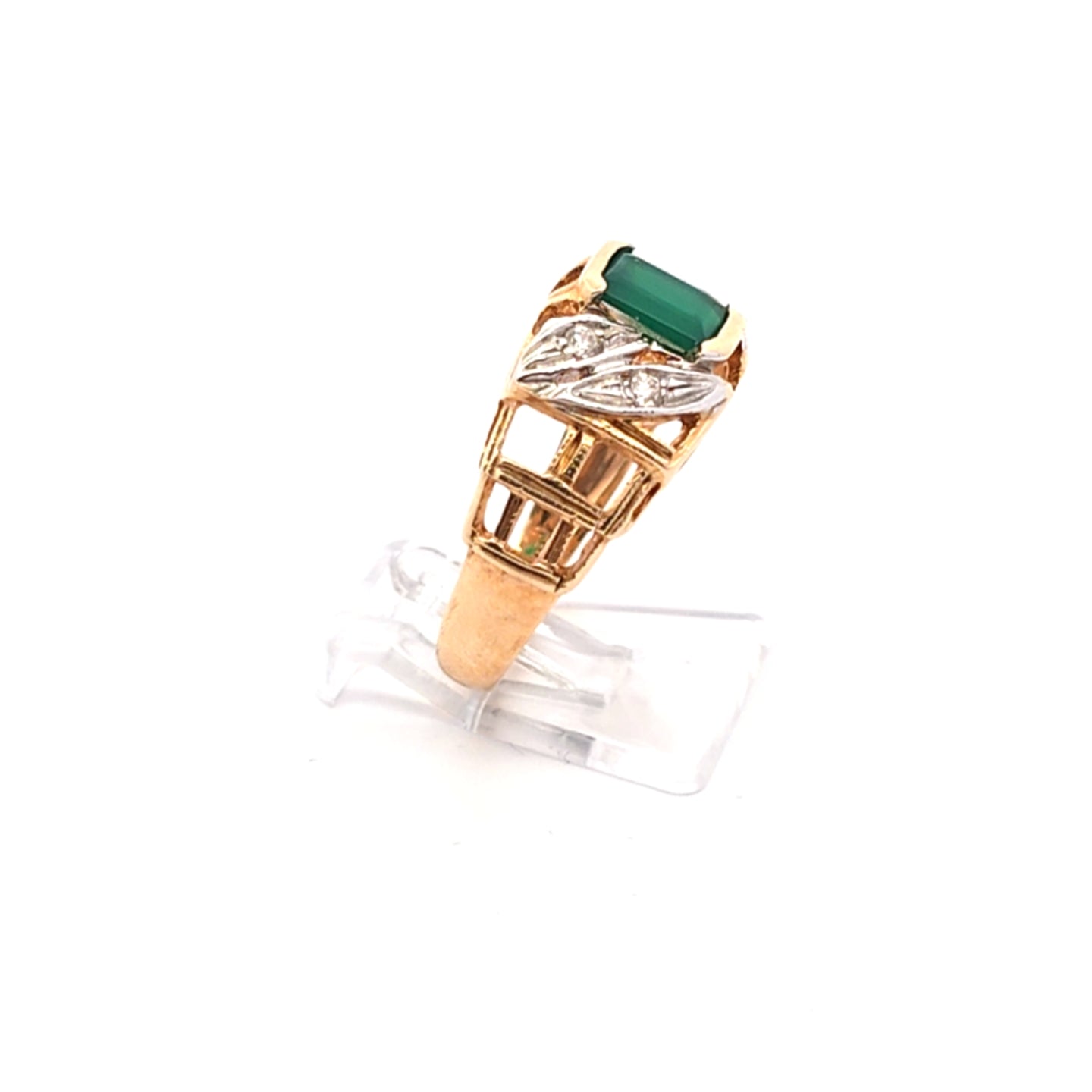 Damen Ring Gelb Gold 585 14 kt Zirkonia *61* Farbstein 226159