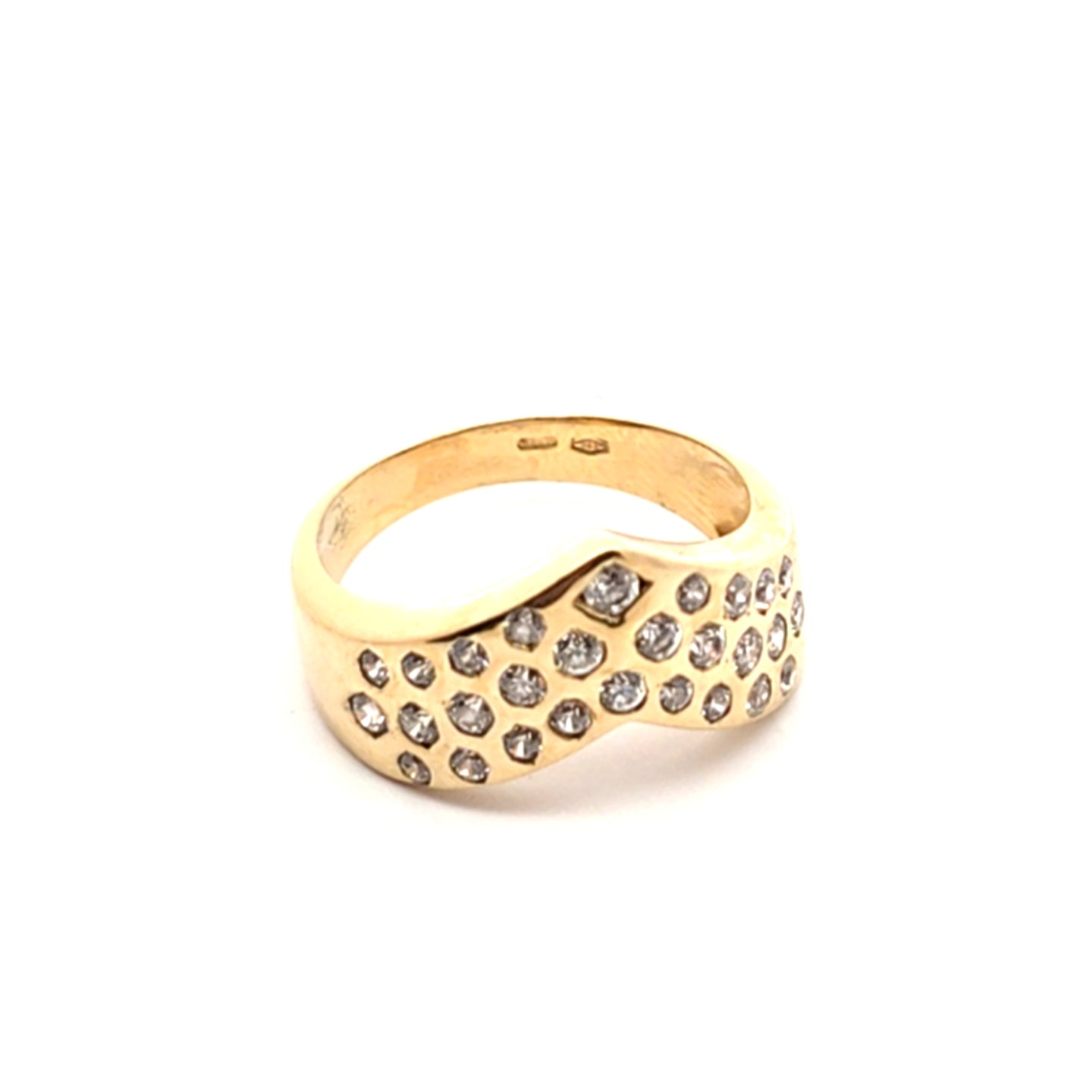 Damen Ring Gelb Gold 750 18 kt Zirkonia 227615