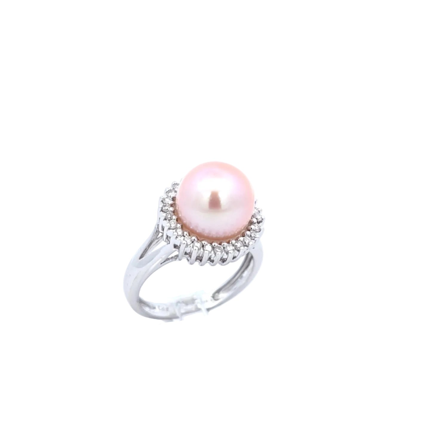 Ring Weiß Gold 585 Perle Brillanten