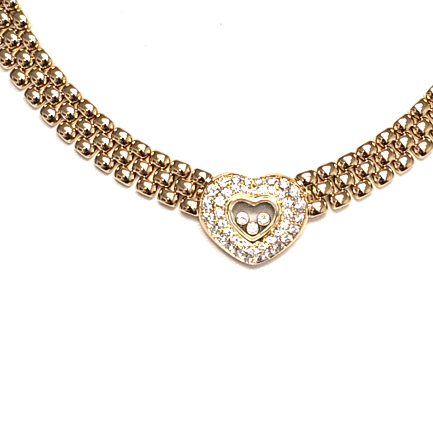 Damen Chopard Collier Gelbgold 750 18 kt Happy Diamonds 45 cm Ref.812267