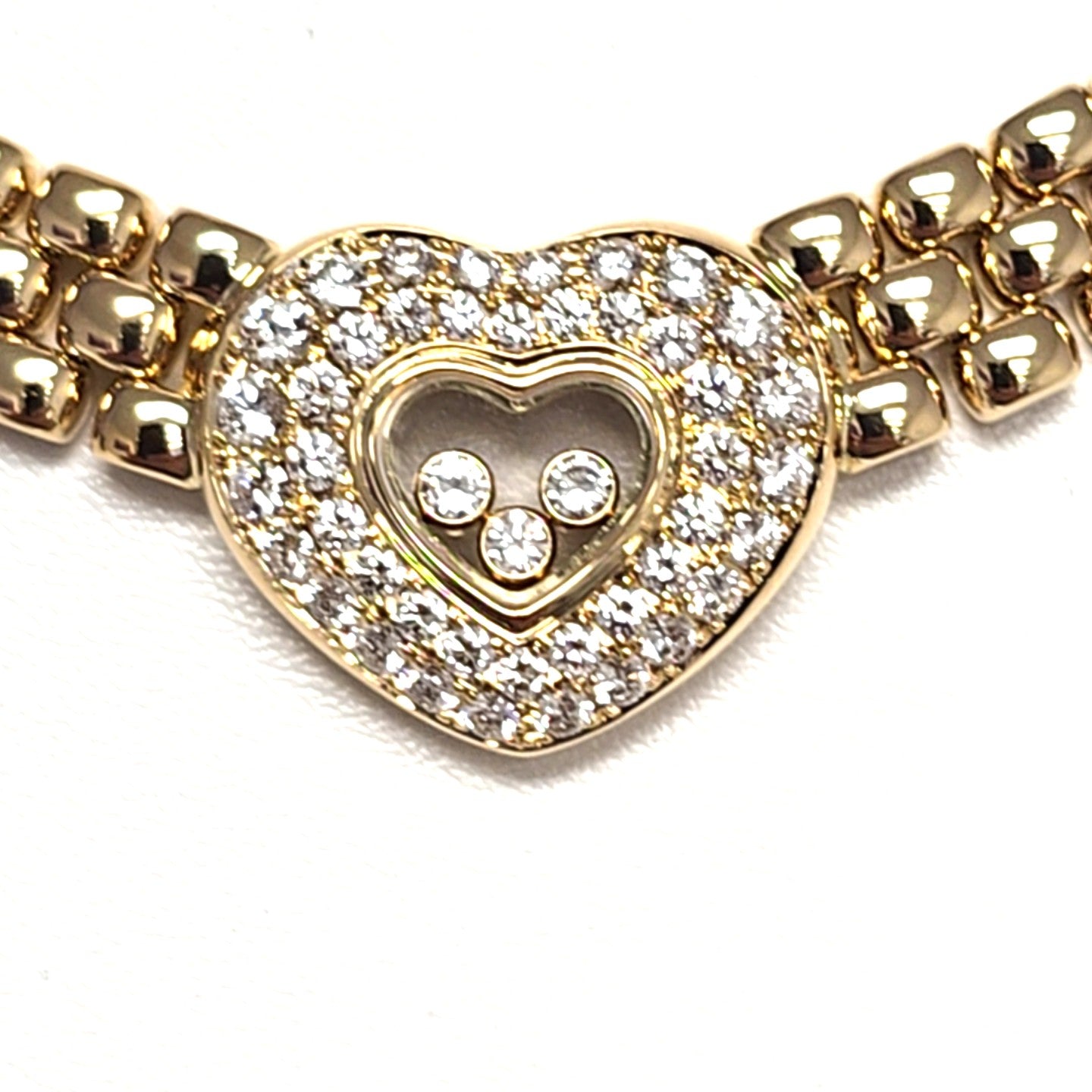 Damen Chopard Collier Gelbgold 750 18 kt Happy Diamonds 45 cm Ref.812267