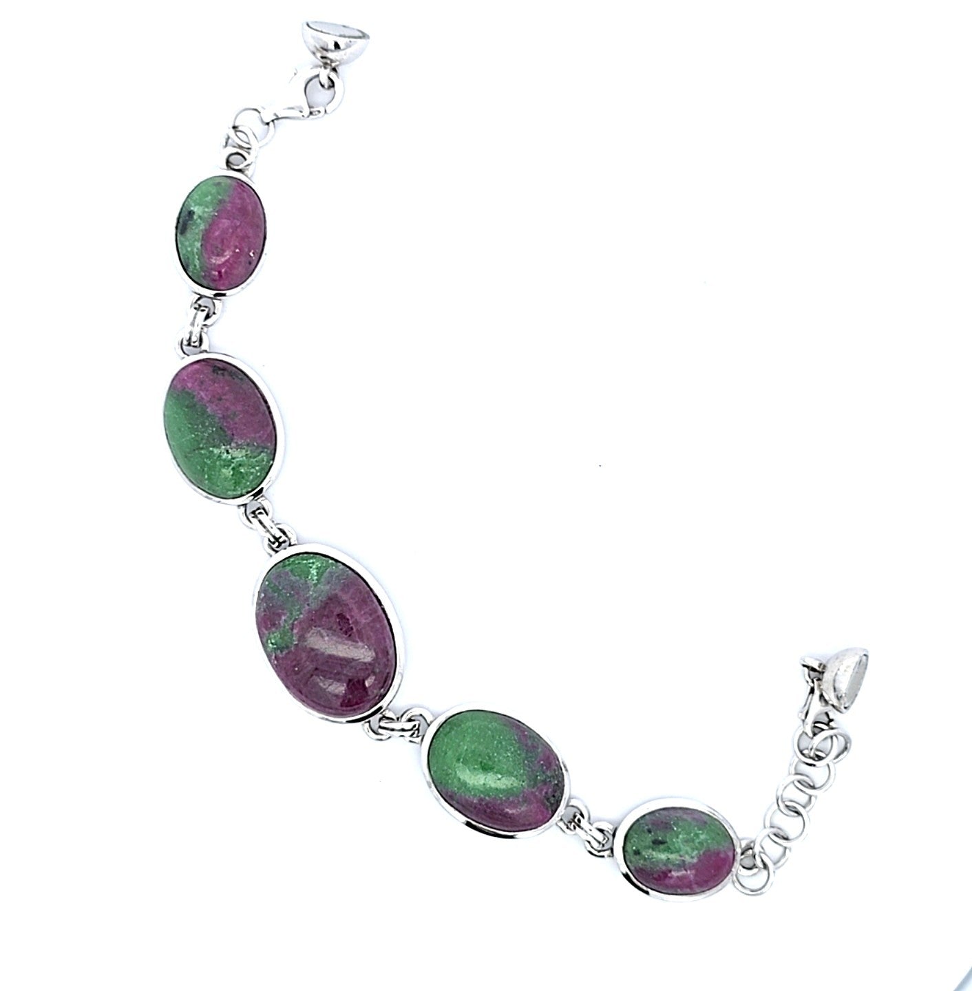 Armband Silber 925 Schmucksteine grün lila Damen