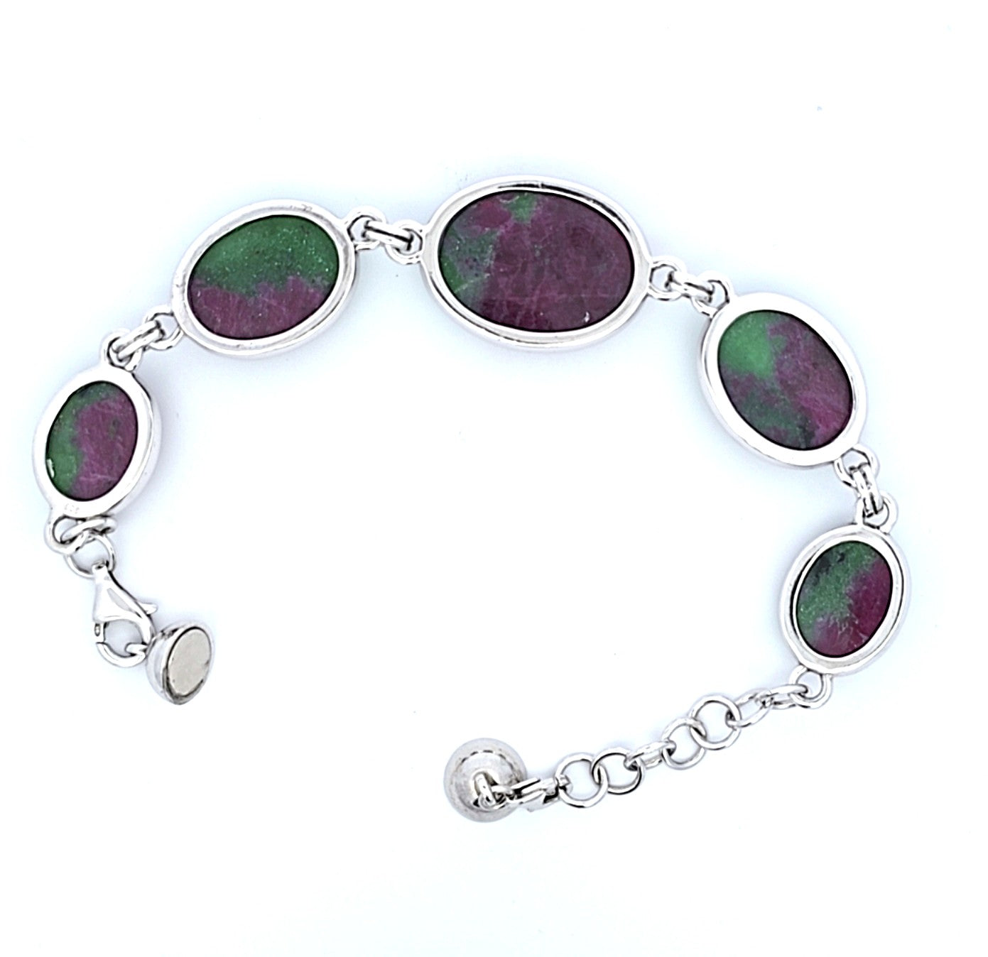 Armband Silber 925 Schmucksteine grün lila Damen