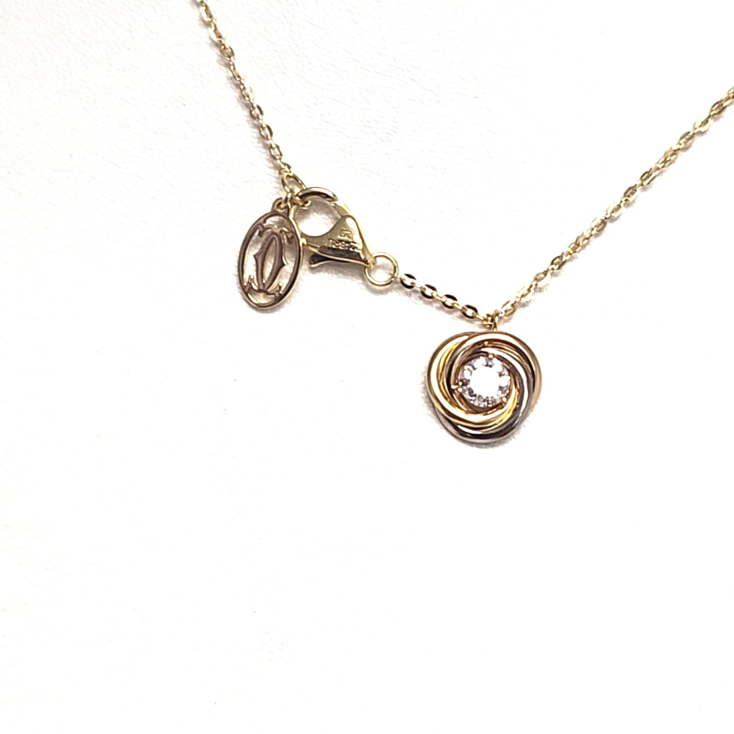 Cartier Kette Trinity Anhänger Brillant 0,18 ct 750 18 kt Schmuck