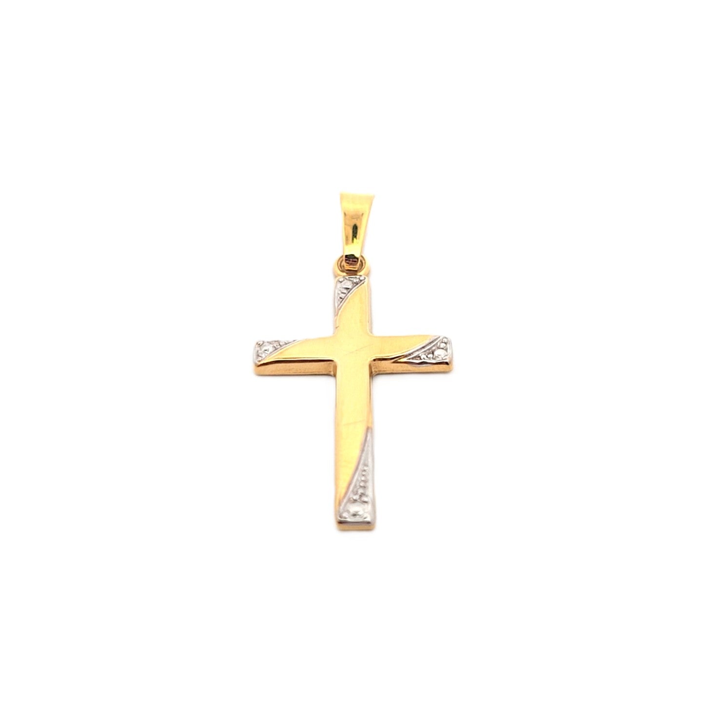 Anhänger Kreuz Gelbgold / Weißgold 375 / 9kt
