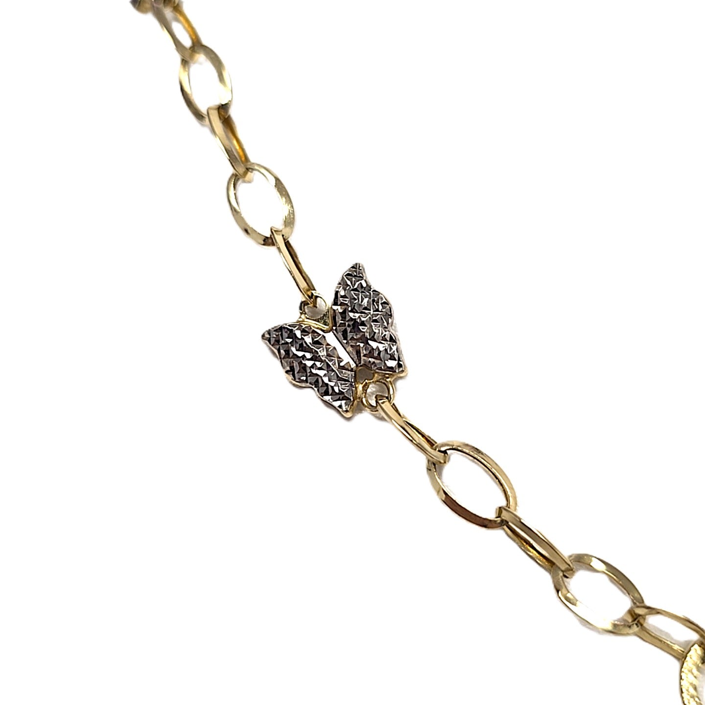 Collier Gelbgold / Weißgold Schmetterlinge 585/14kt