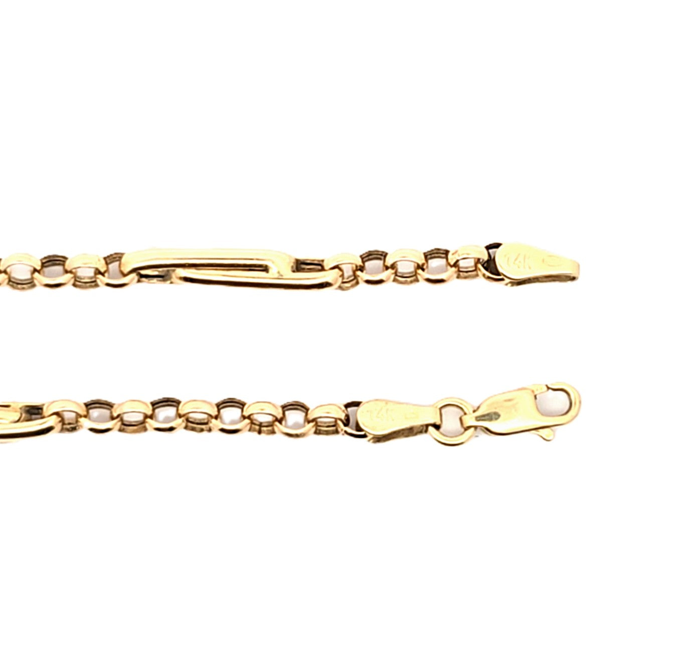 Kette Gelbgold / Weißgold mit Kreuz 585/14kt