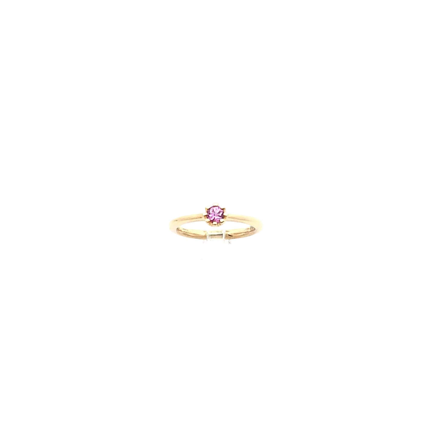 Damen Ring Gelbgold Schmuckstein Rosa 375 / 9kt