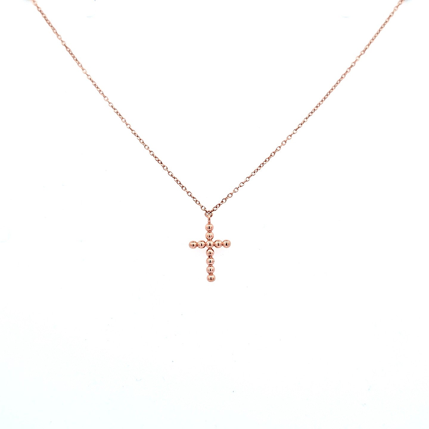 Damen Kette Rotgold Kreuz 375 / 9kt