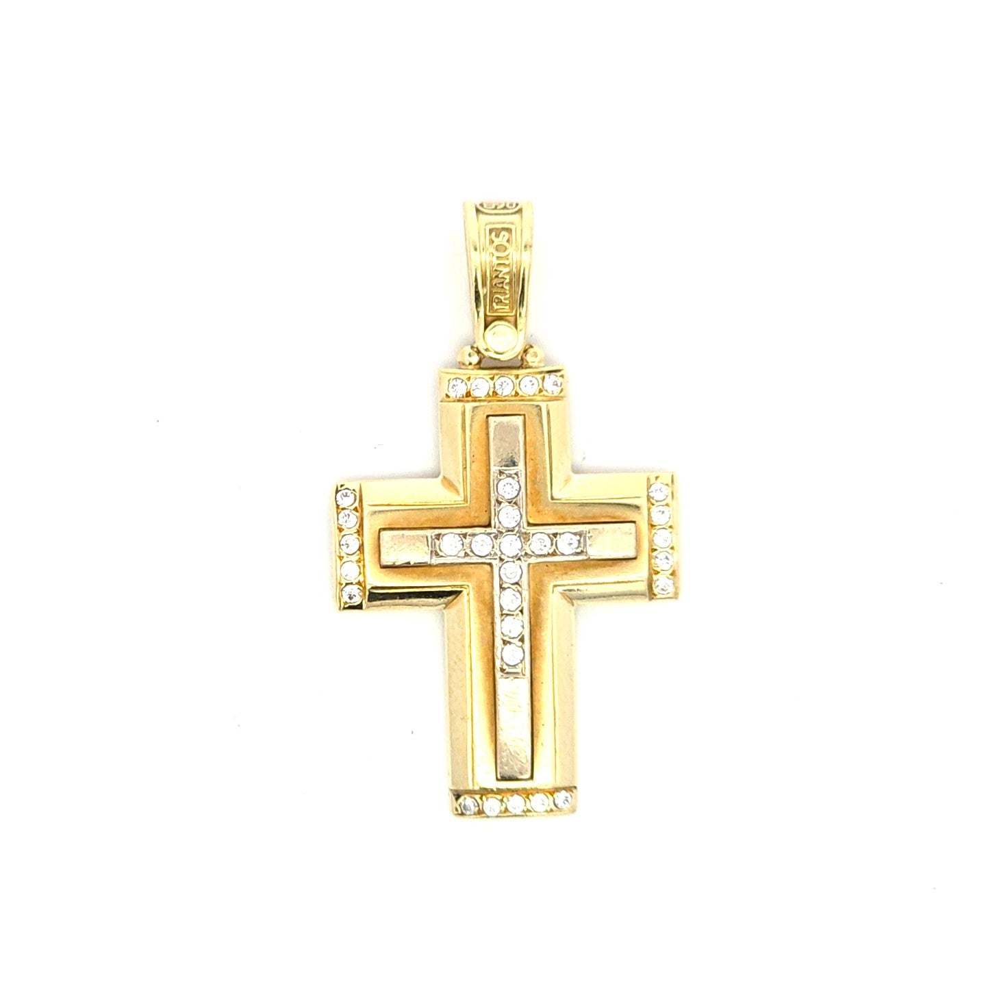 Anhänger "Kreuz" Gelb-/ Weißgold 585/14kt