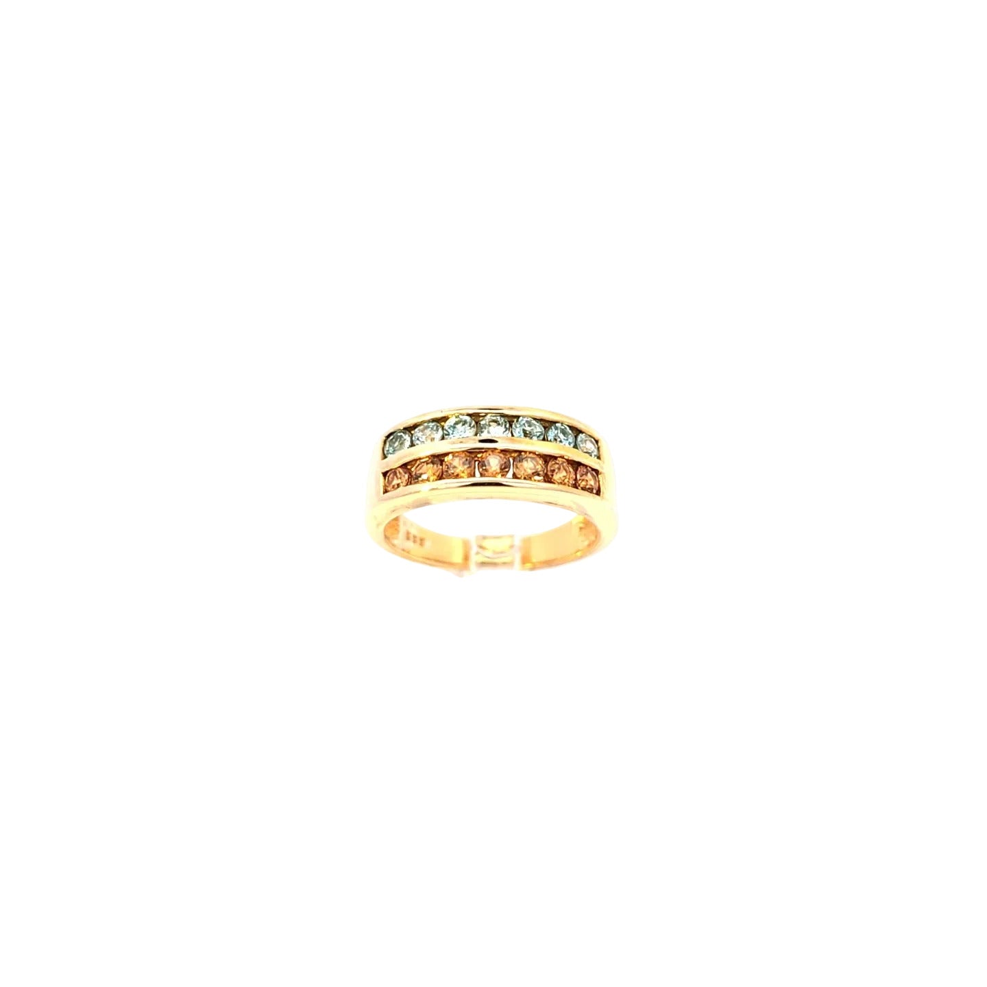 Damen Ring Gelbgold Schmuckstein blau/orange 333/8kt Gr.53