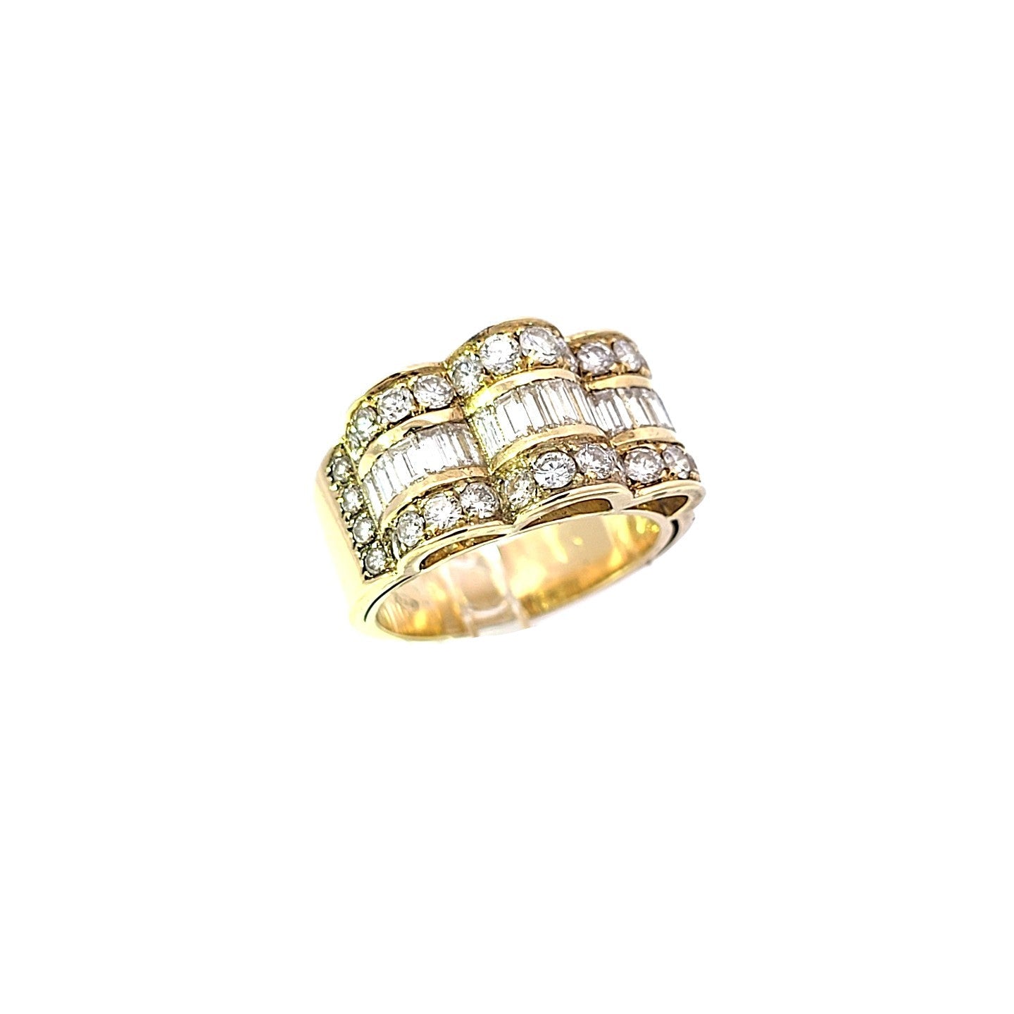 Damen Ring Gelb Gold Brillanten 4,16 ct