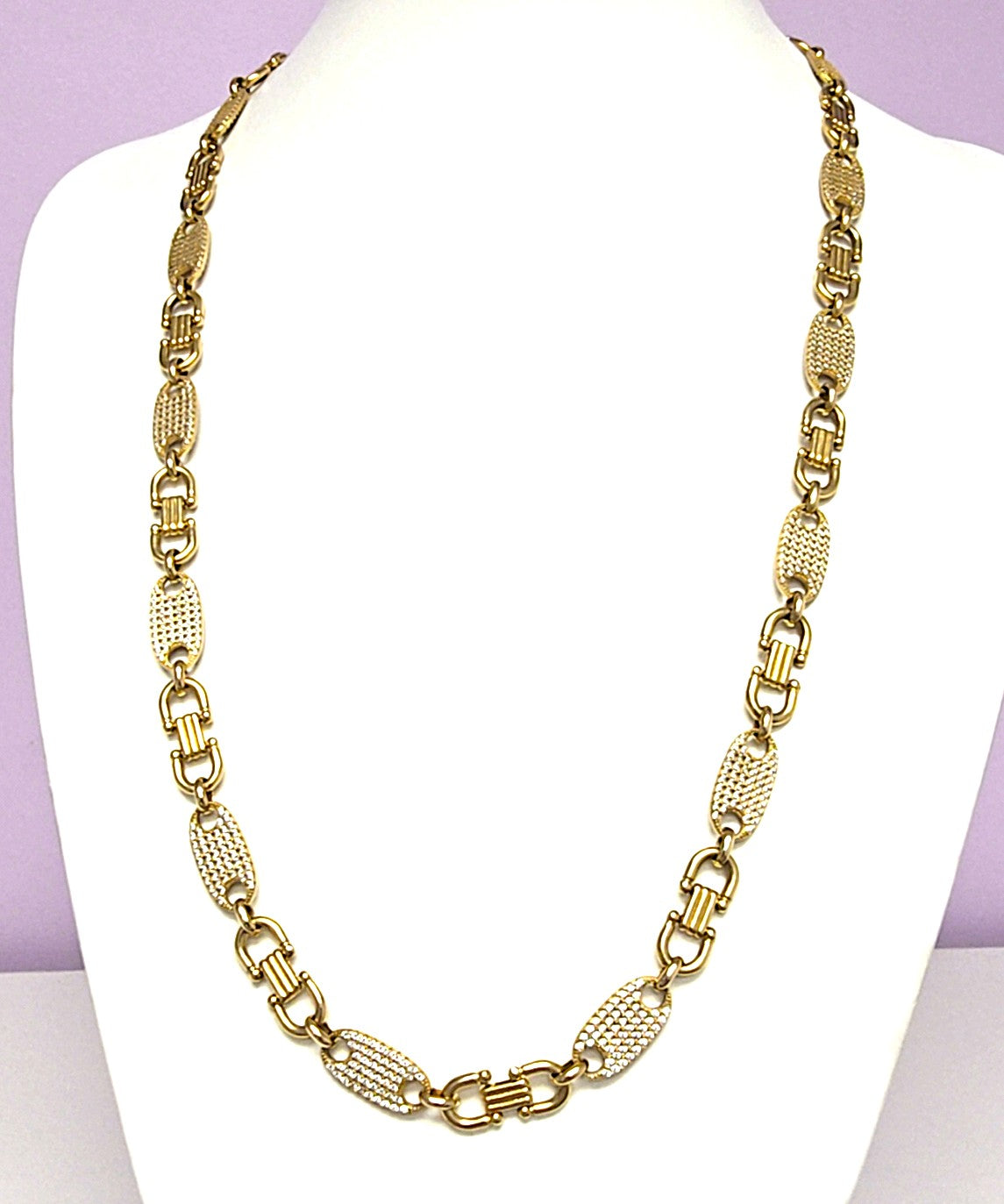 Platten Steigbügel Kette Gold 585 14kt Zirkonia Wertanlage Unisex
