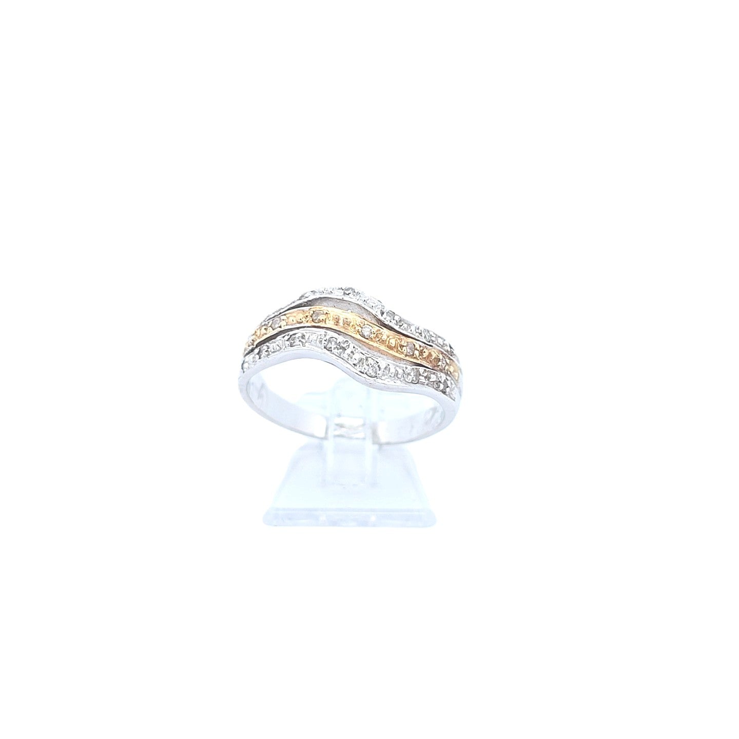 Damen Ring Weiß- und GelbGold 585/14 kt Brillanten Schmuck 232548