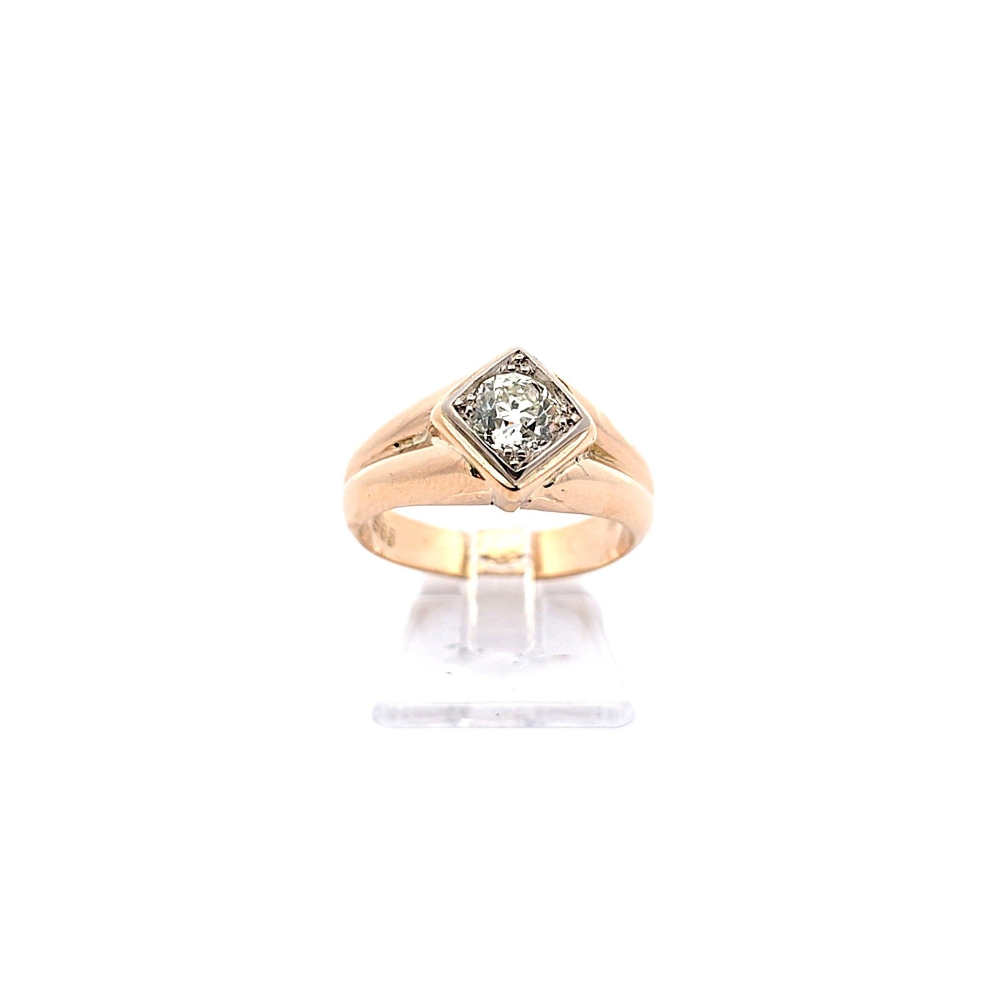 Damen Ring Gelbgold 585 / 14 kt Brillant Altschliff *53*