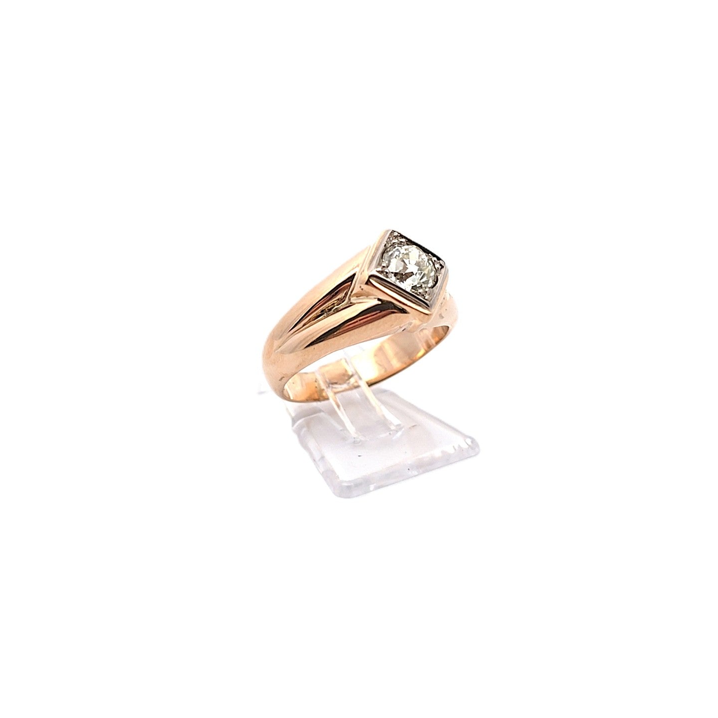 Damen Ring Gelbgold 585 / 14 kt Brillant Altschliff *53*