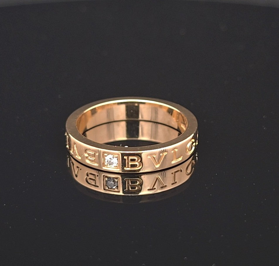 Bvlgari Ring Gelb Gold 750 BZero Unisex Brillant